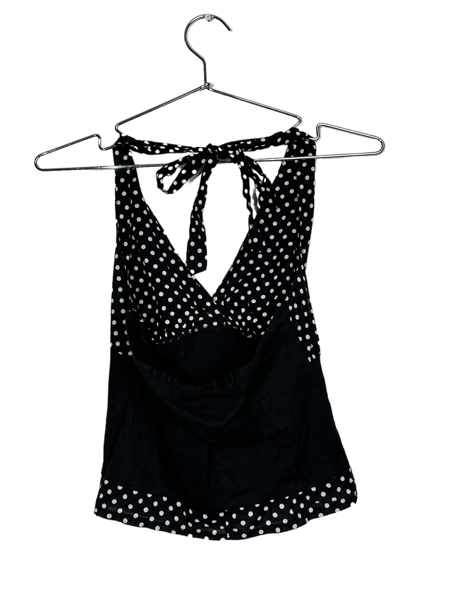 Black & White Polka-Dot Halter Top