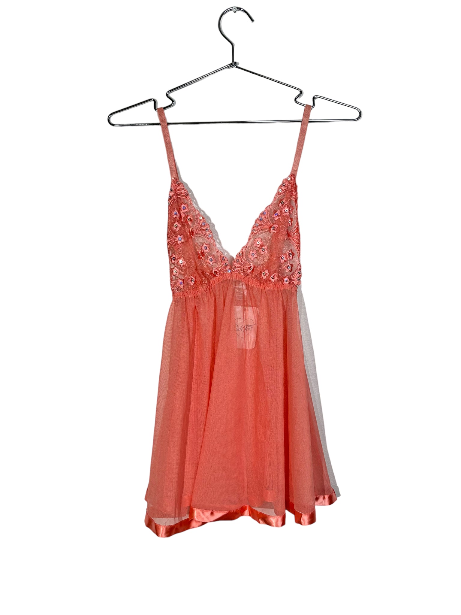 Peachy Pink Floral Lingeire Top
