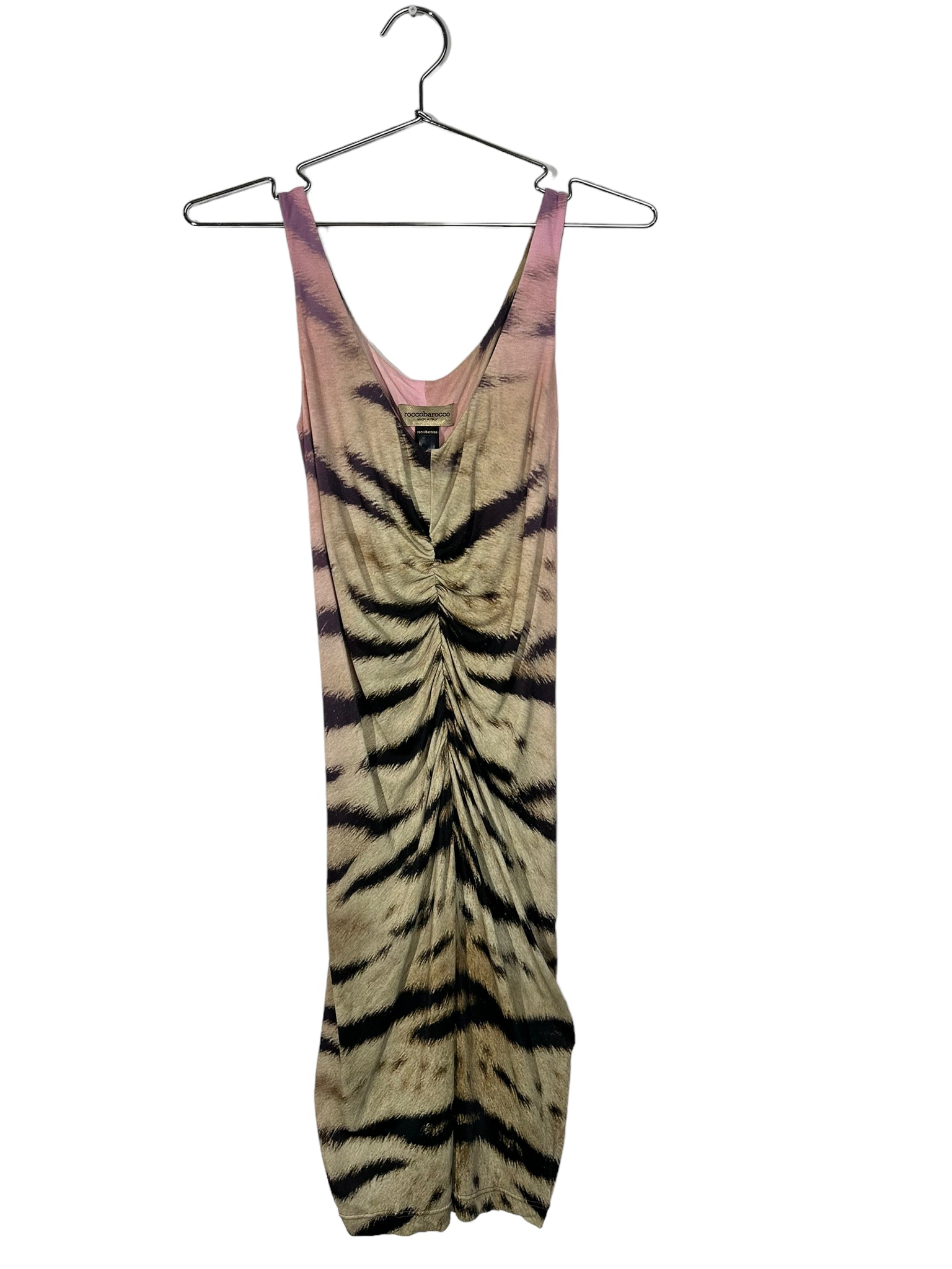 Animal Print Pink And Brown Rushed Bodycon Dress