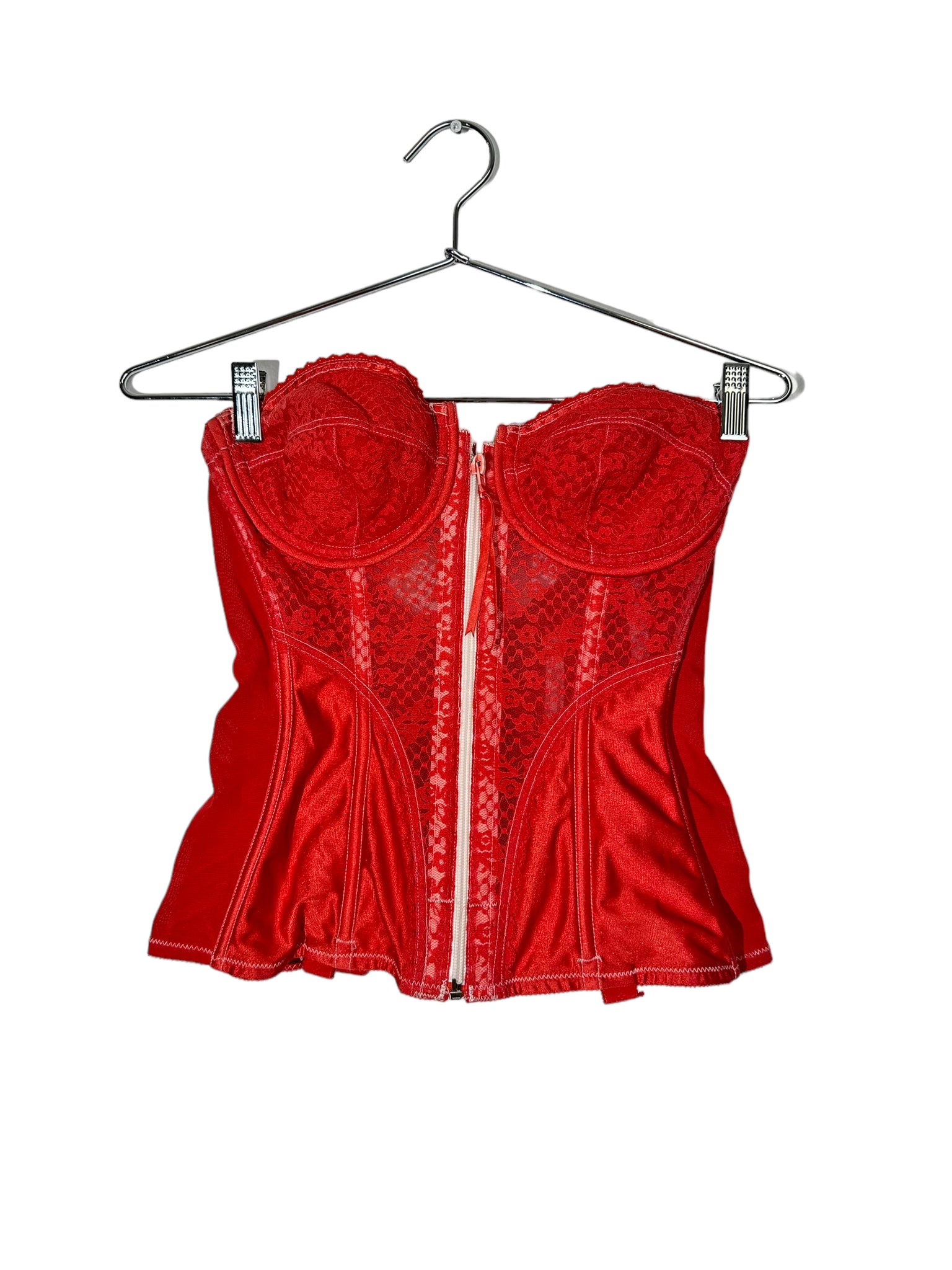 Coral Lace Boned Corset