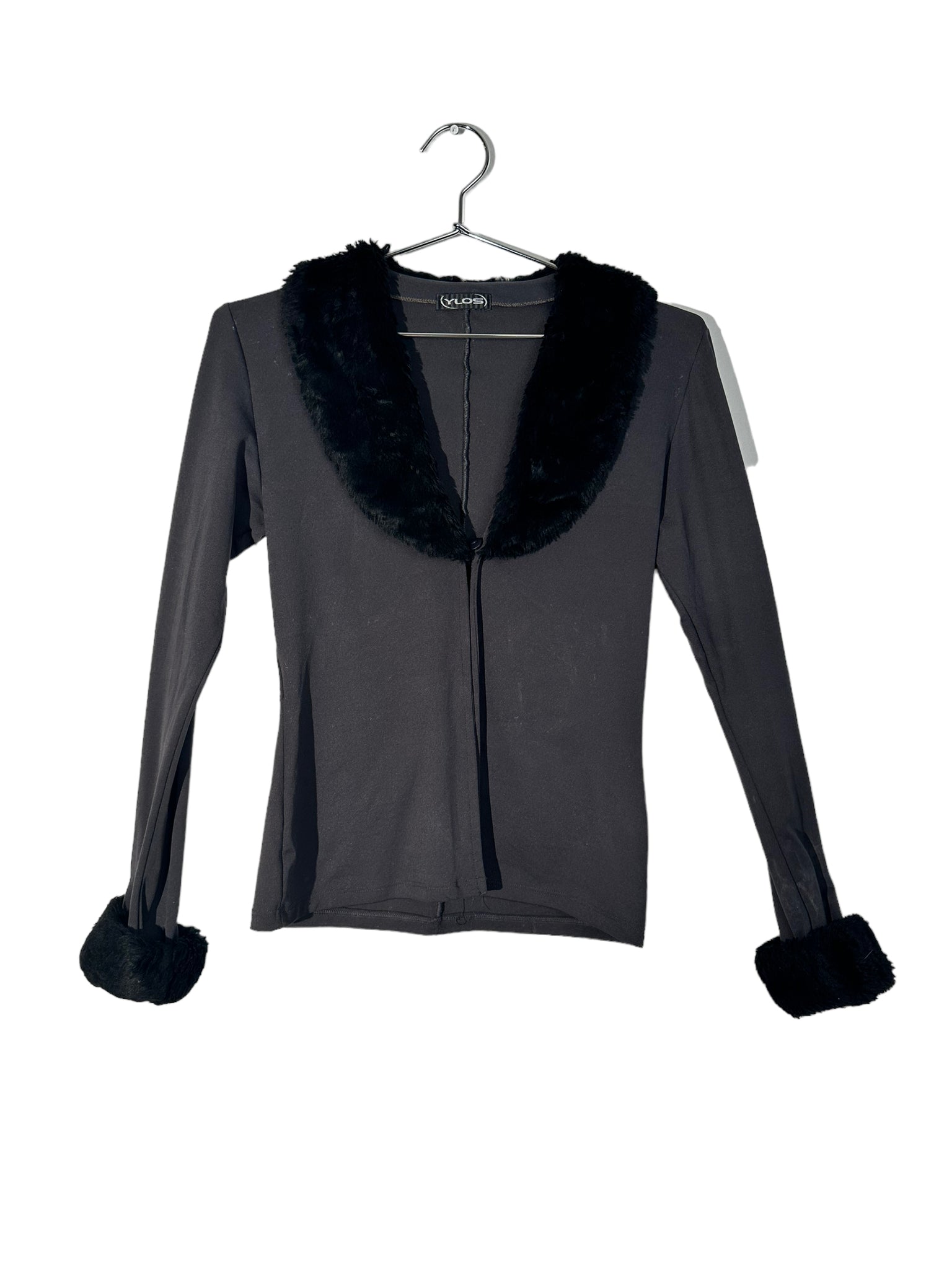 Black Fur Lined Fitted Shawl