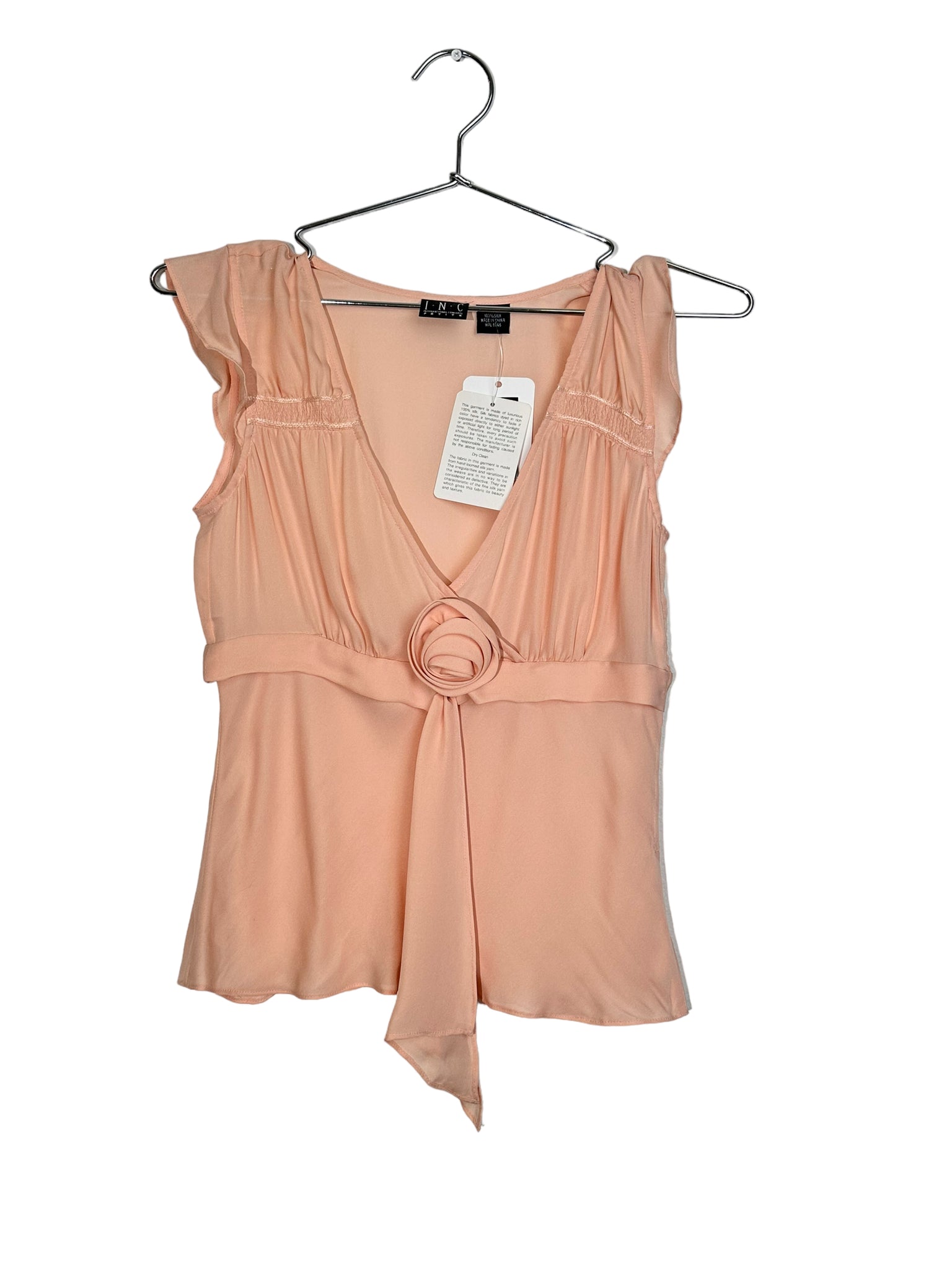 Pale Pink Silk Rose Top