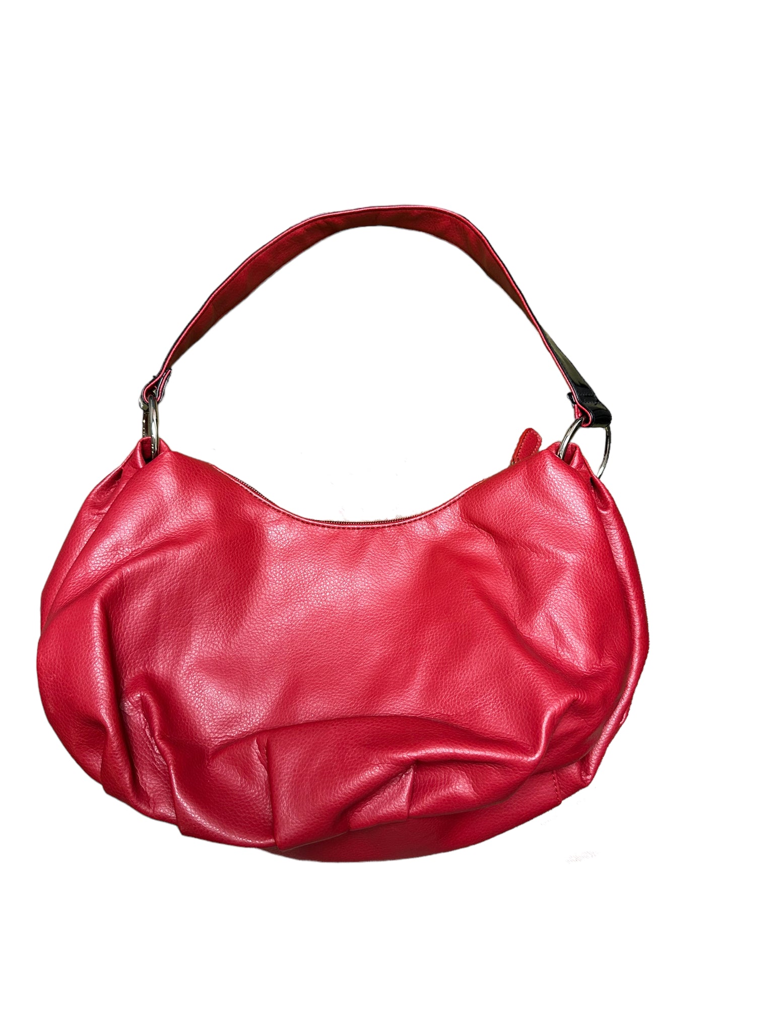 Red Leather Bag with Buckle