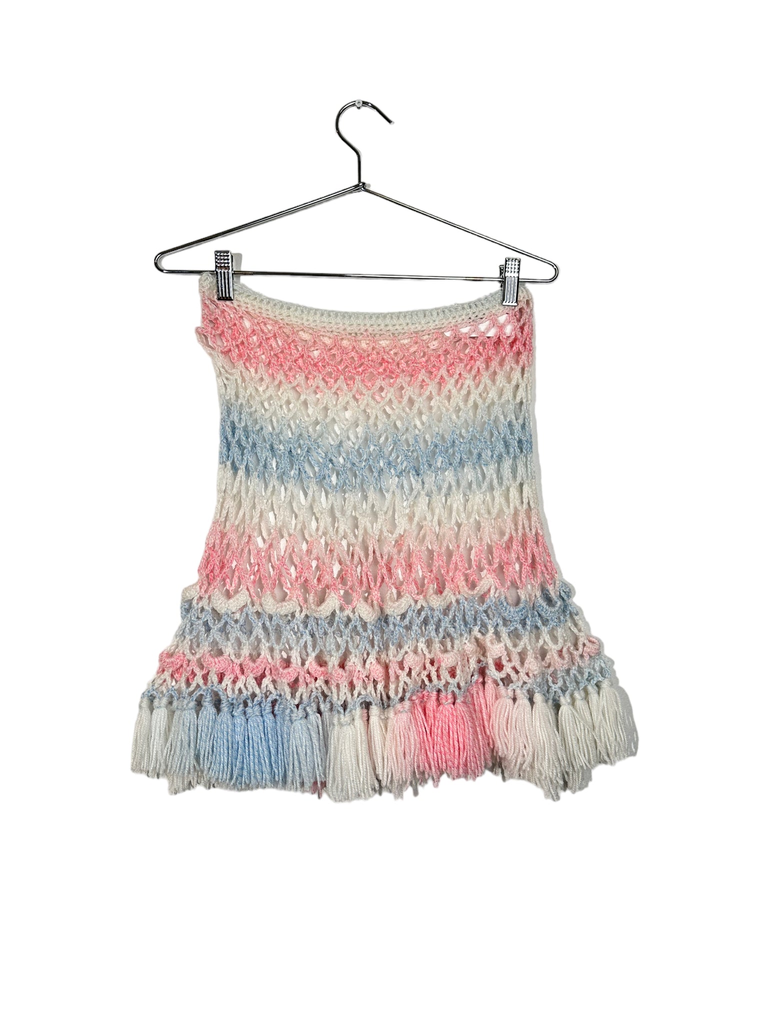 Pastel Crochet Fringe Skirt