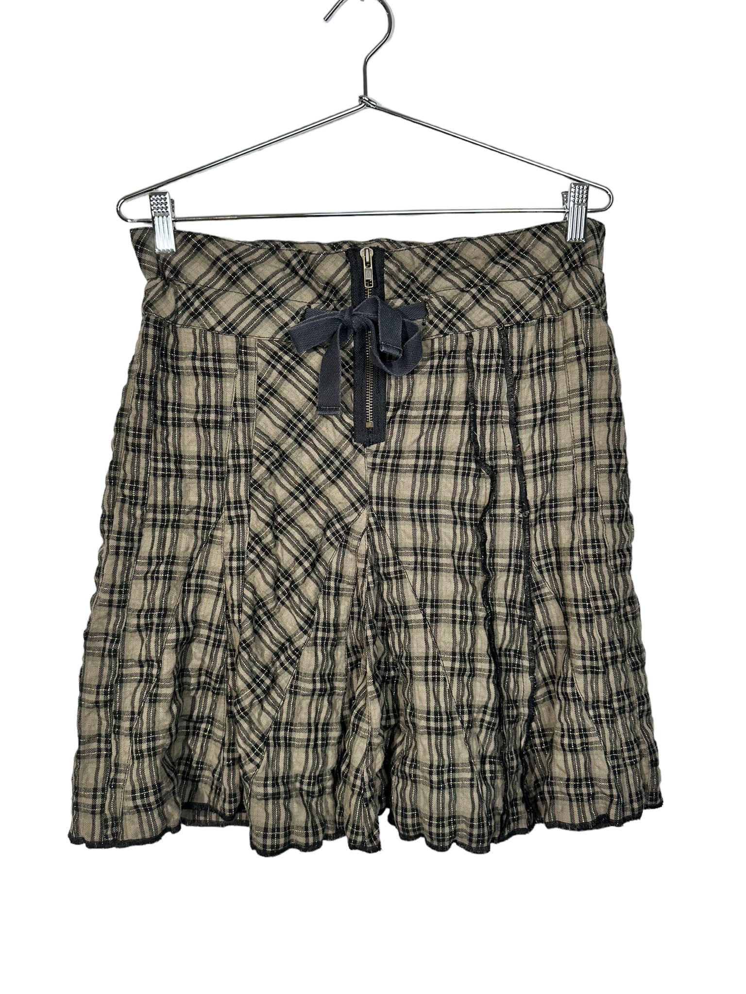 Plaid Brown/Green Midi Skirt