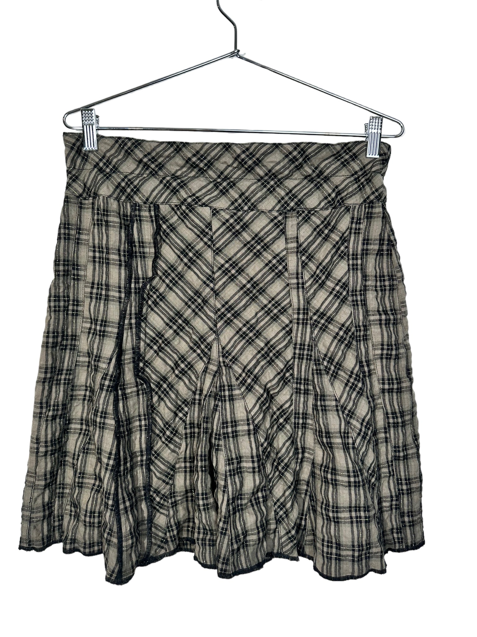 Plaid Brown/Green Midi Skirt