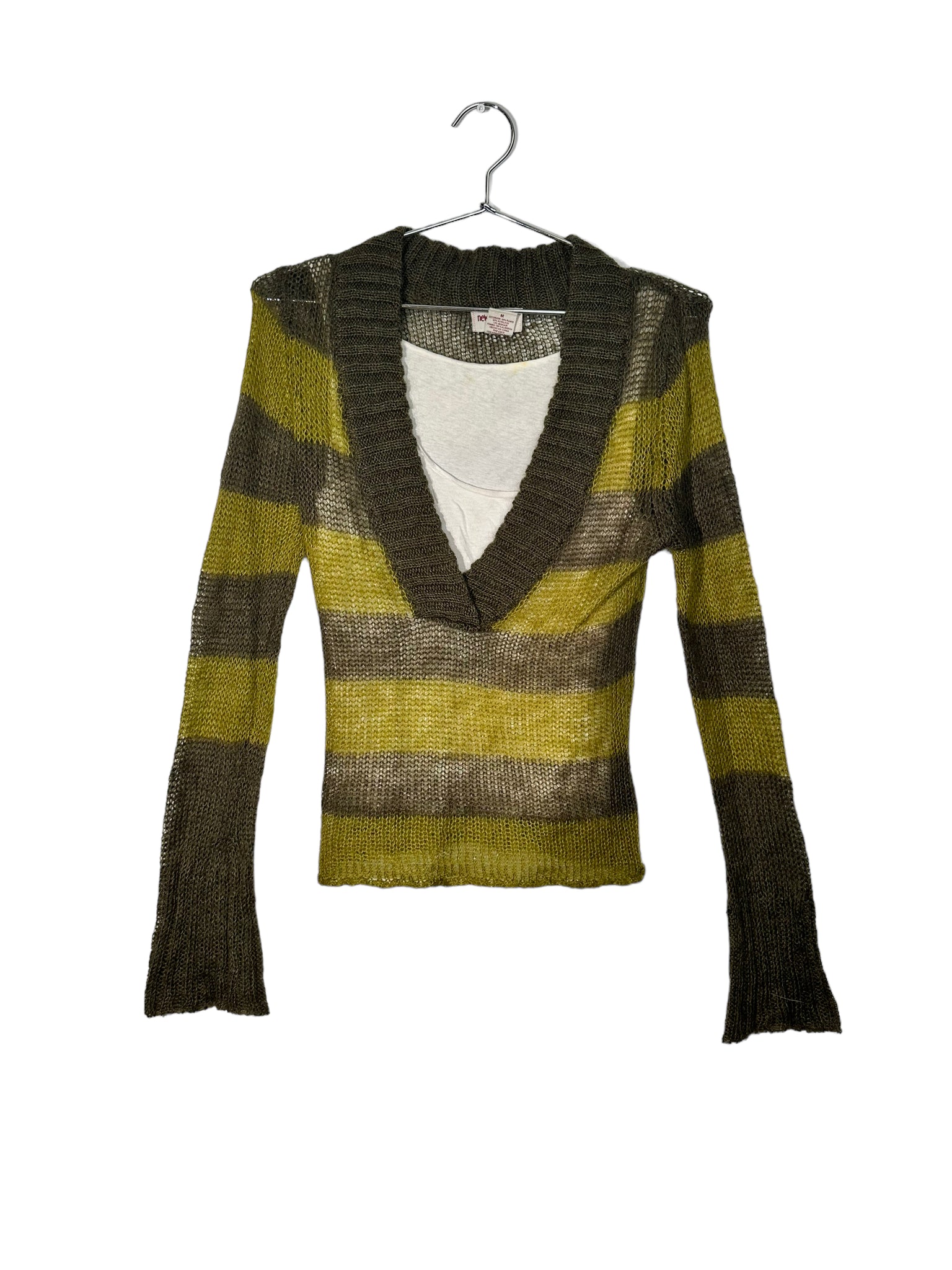 Green Stripped Knitted Sweater