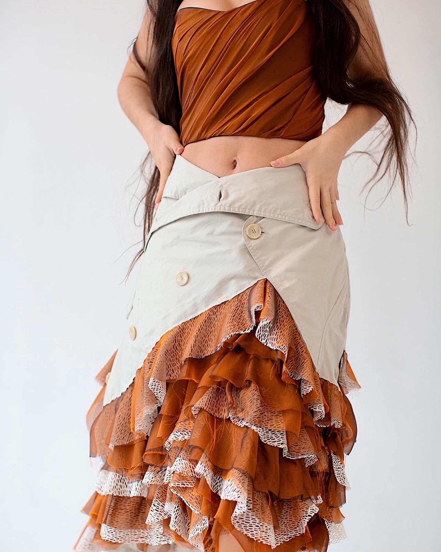 Vaed Silk Ruffle Skirt