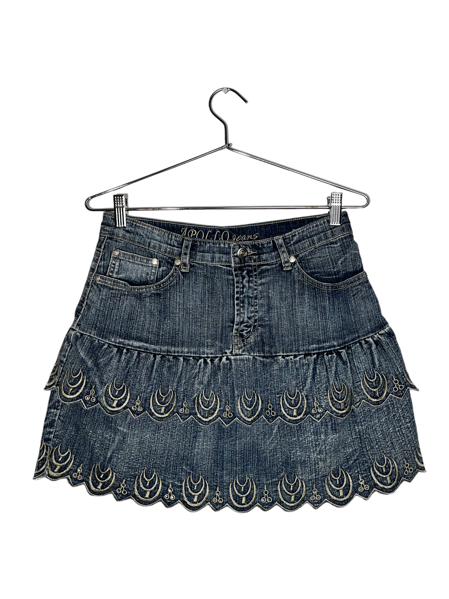 Apollo Embroidered Denim Skirt