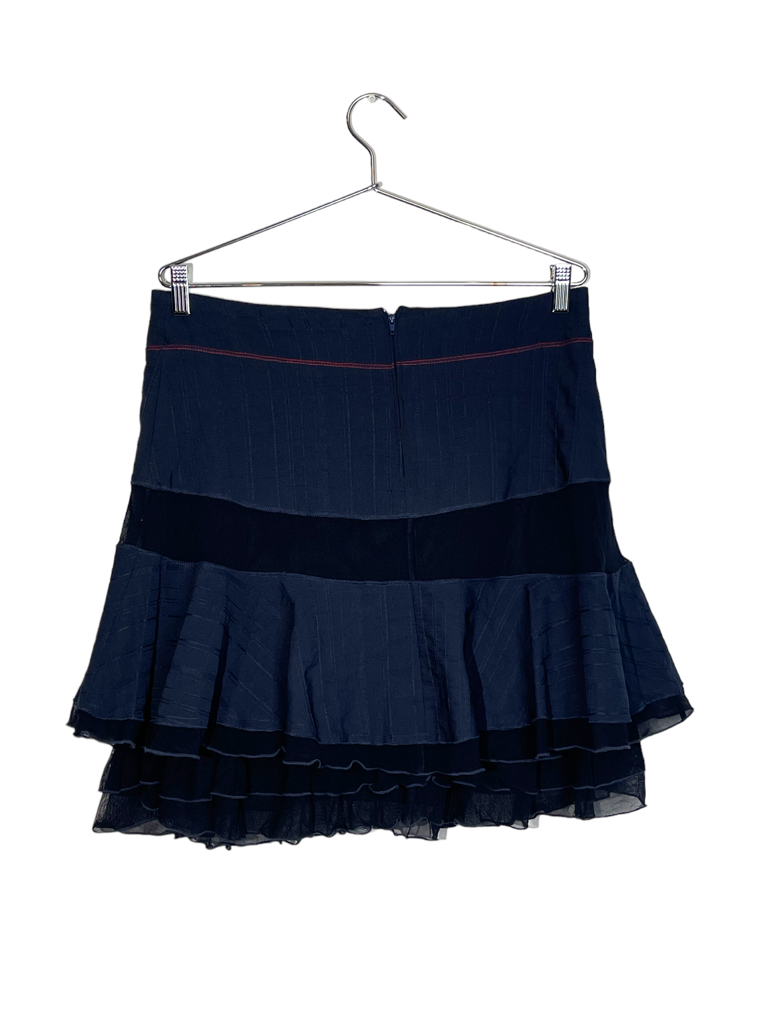 Navy Layered Ruffle Skirt