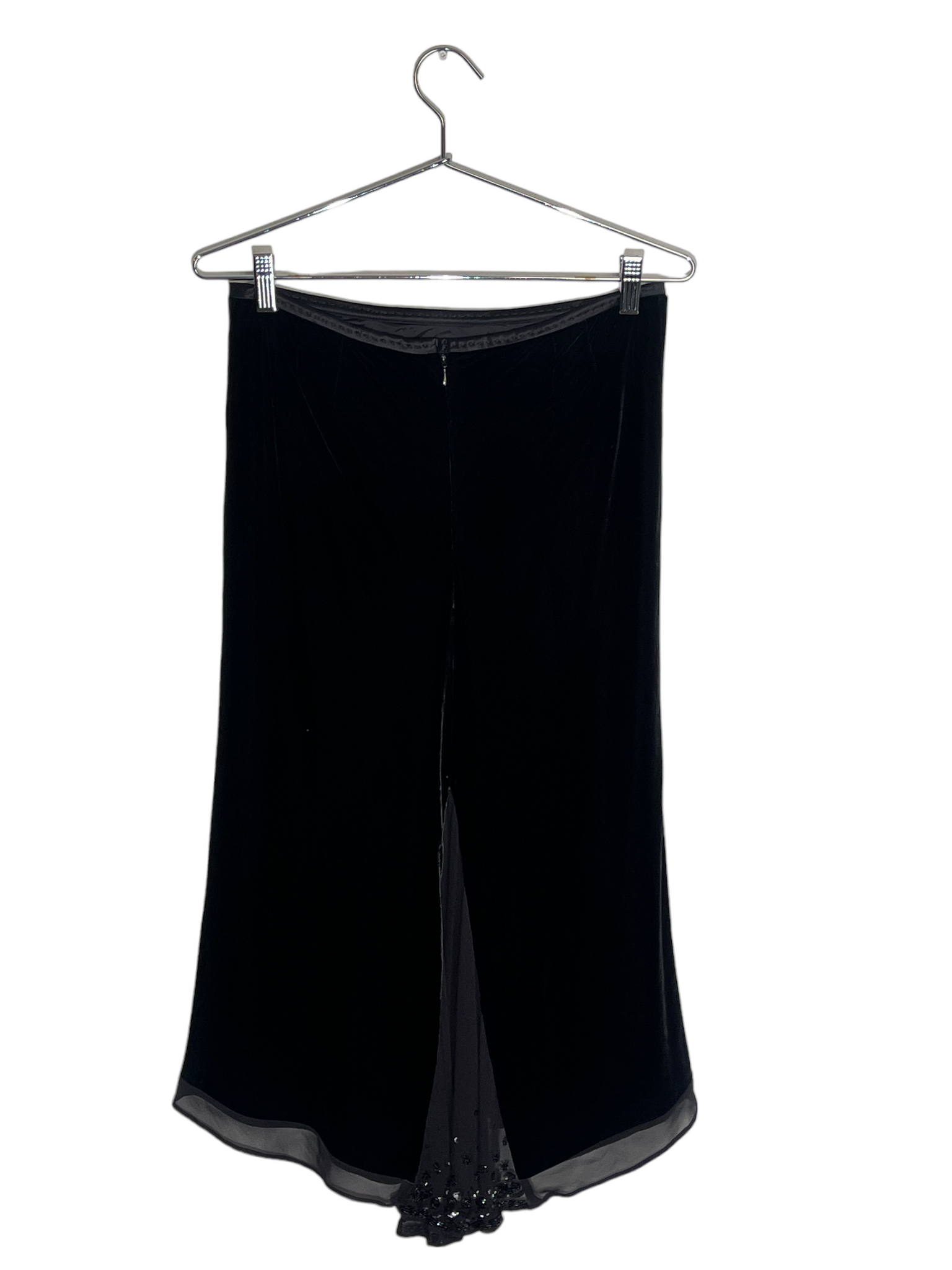 Black Velvet Midi Skirt