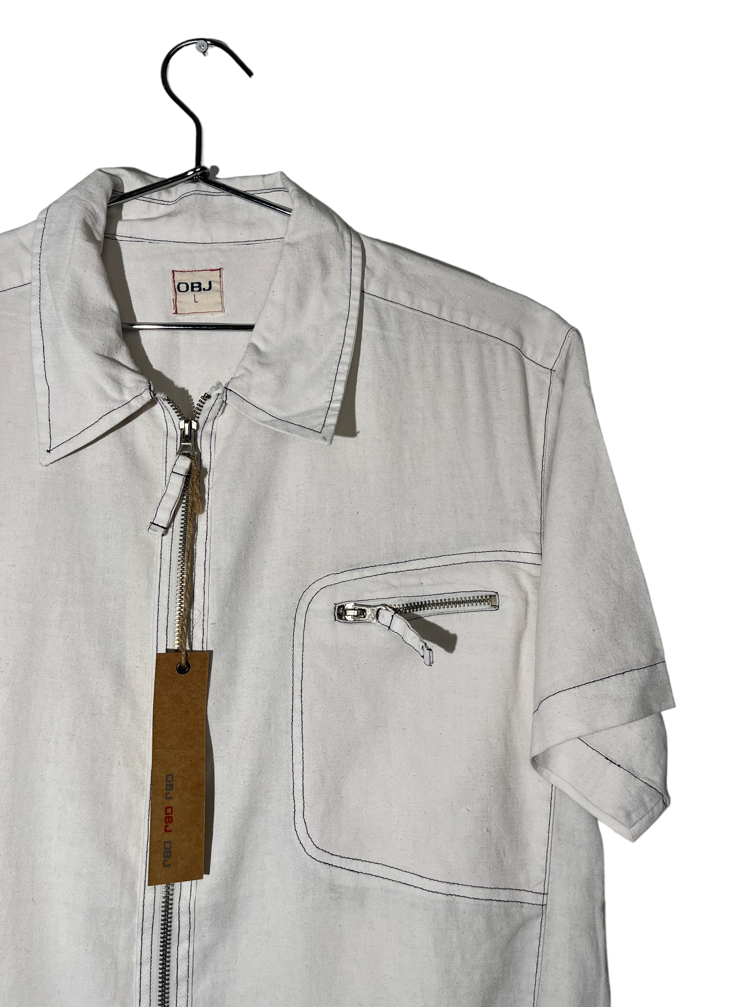 OBJ Linen Zip Up Shirt