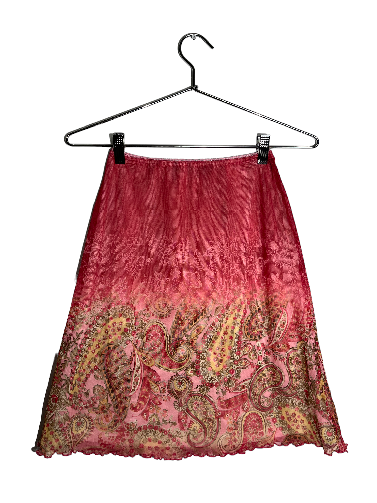 Pink Paisley Midi Skirt