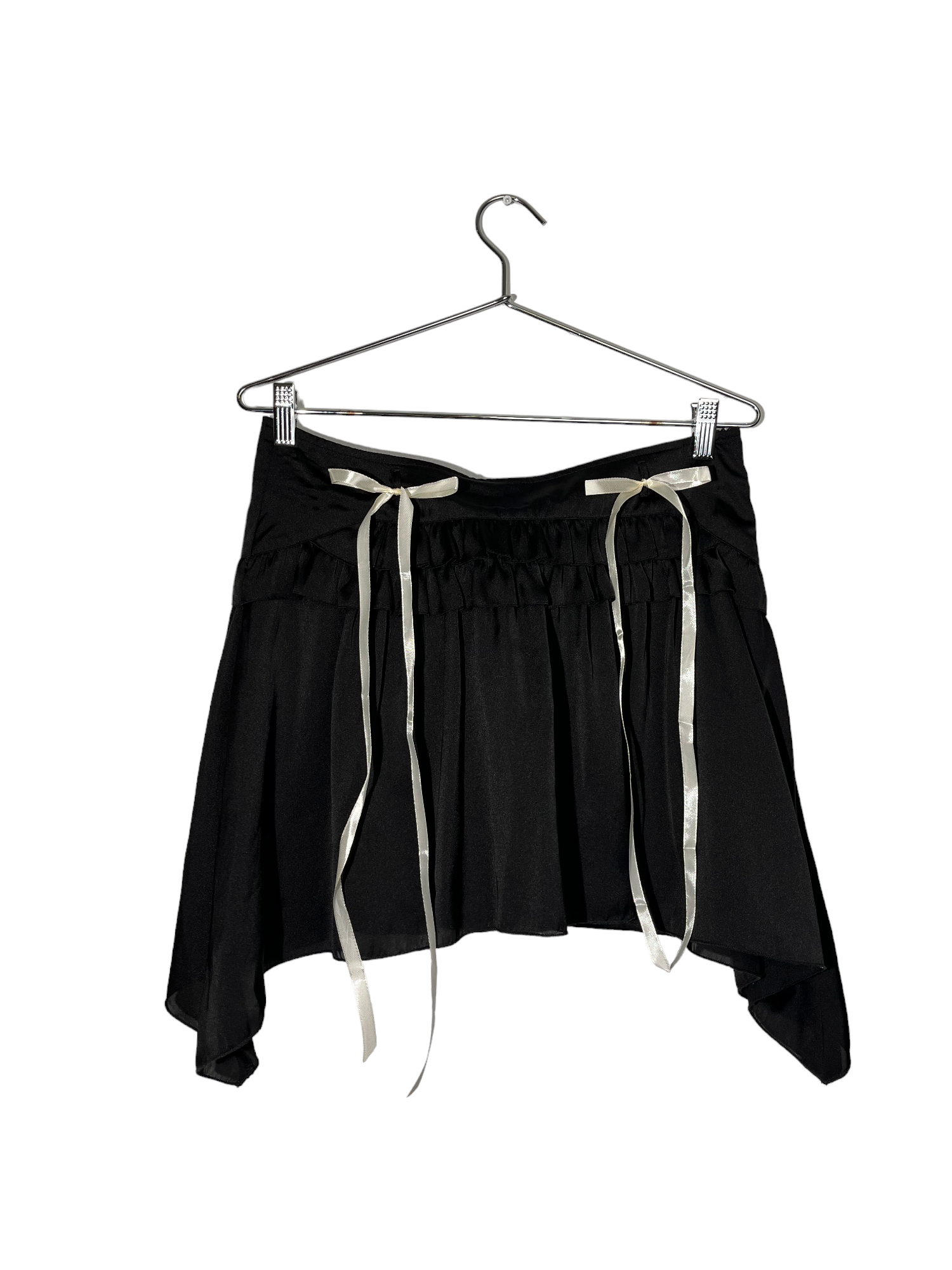 Black Flowy Ribbon Skirt