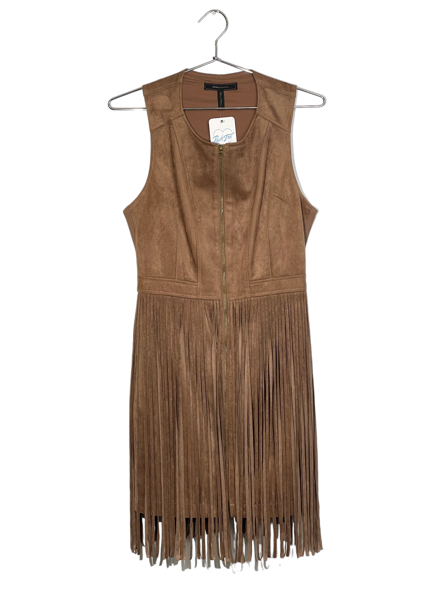 Suede Fringe Mini Dress