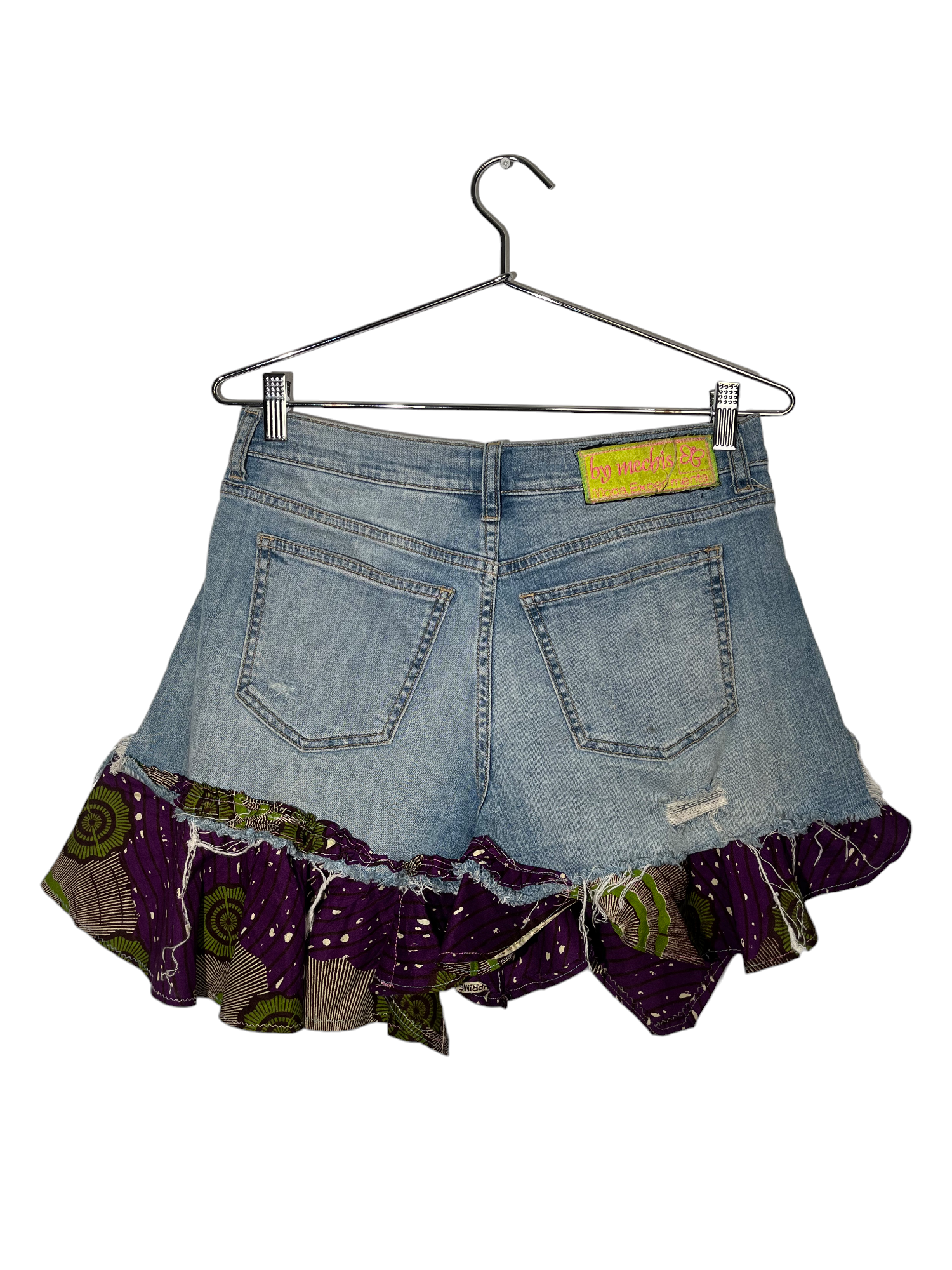 By Mechis "Lillie" Denim Skirt with Scrap Fabric Design