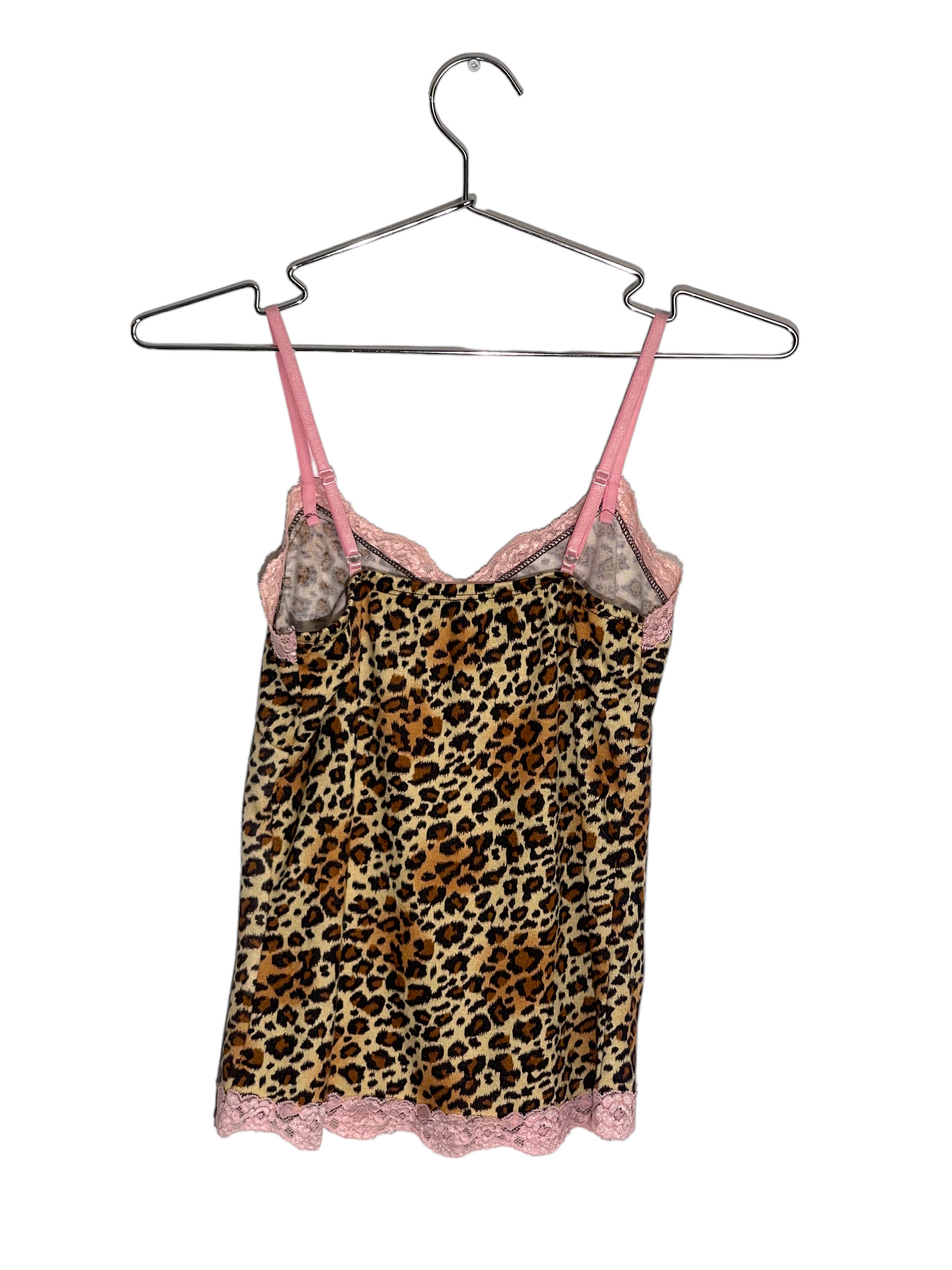 Animal Print Cami With Lace Trim