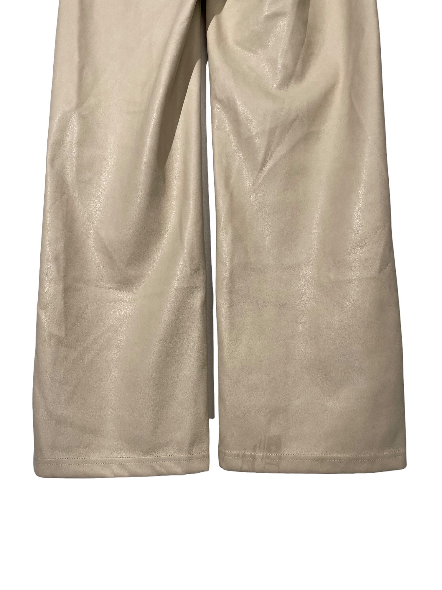 Khaki Faux Leather Pants