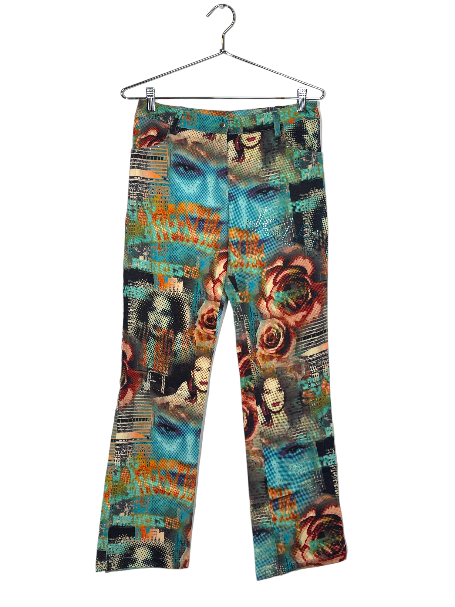 Joi Bi Graphic Pants With Rhinestones