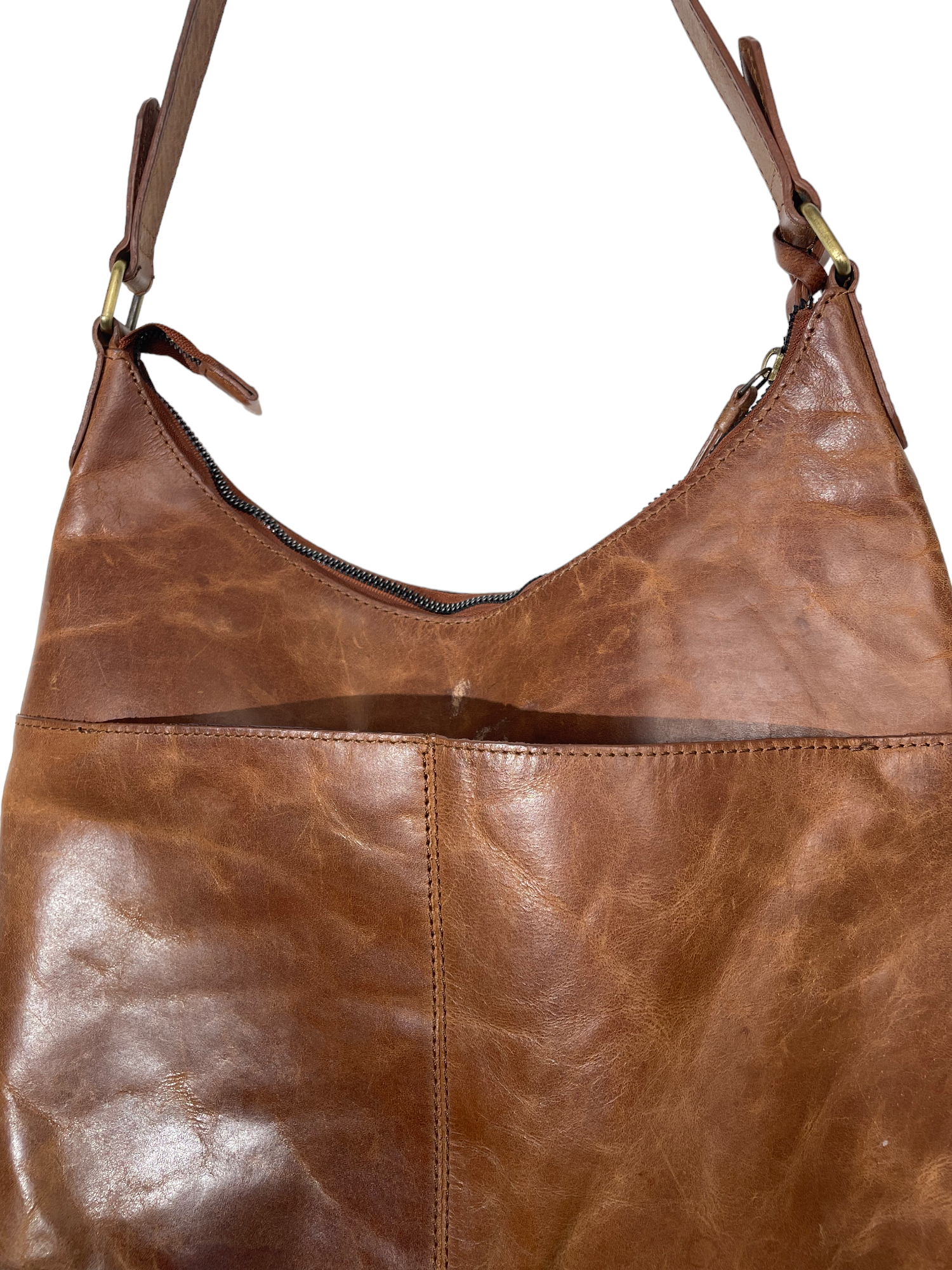 Caramel Brown Leather Shoulder Bag