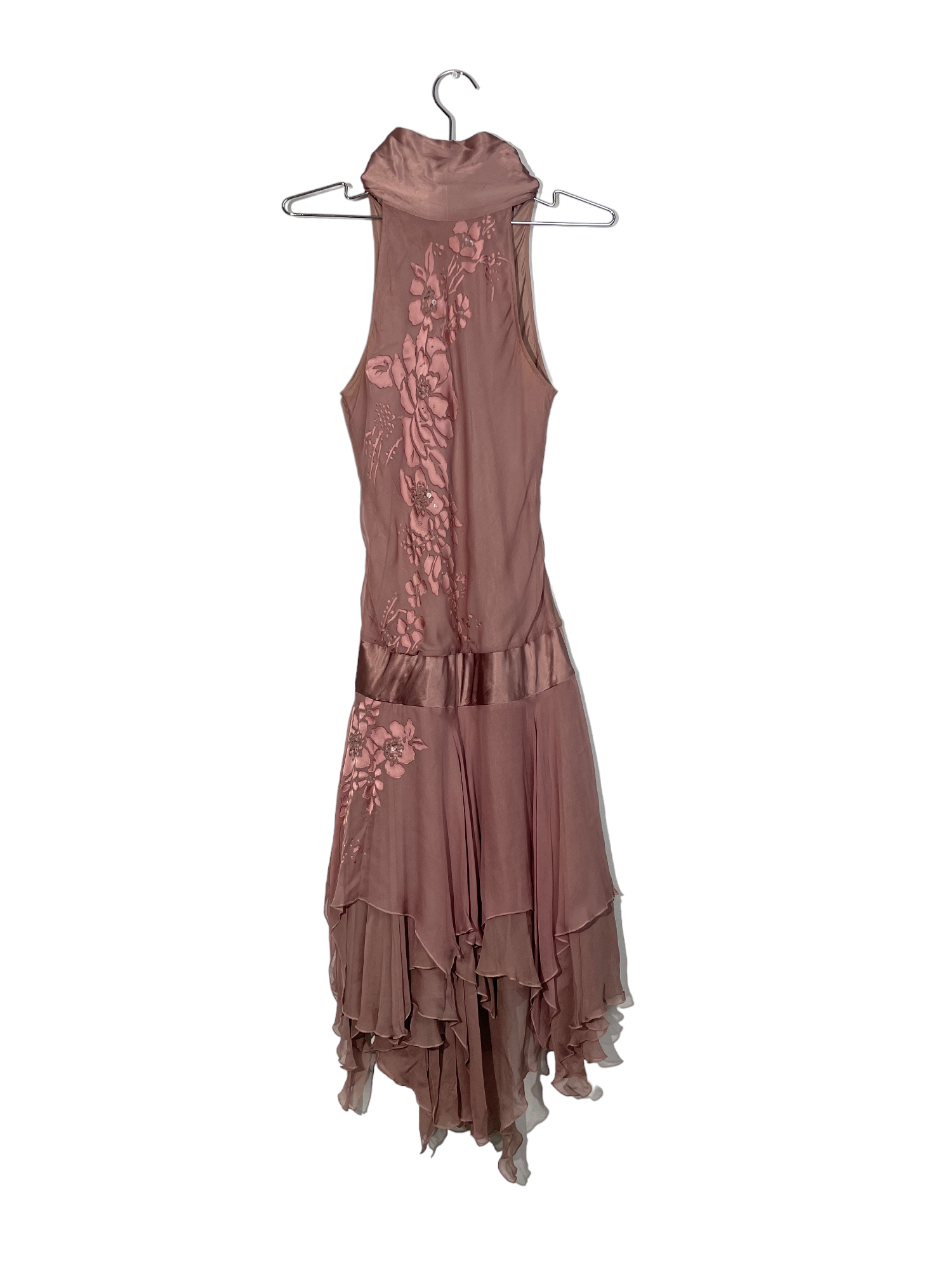 Pink Vintage Boho Ruffled Dress