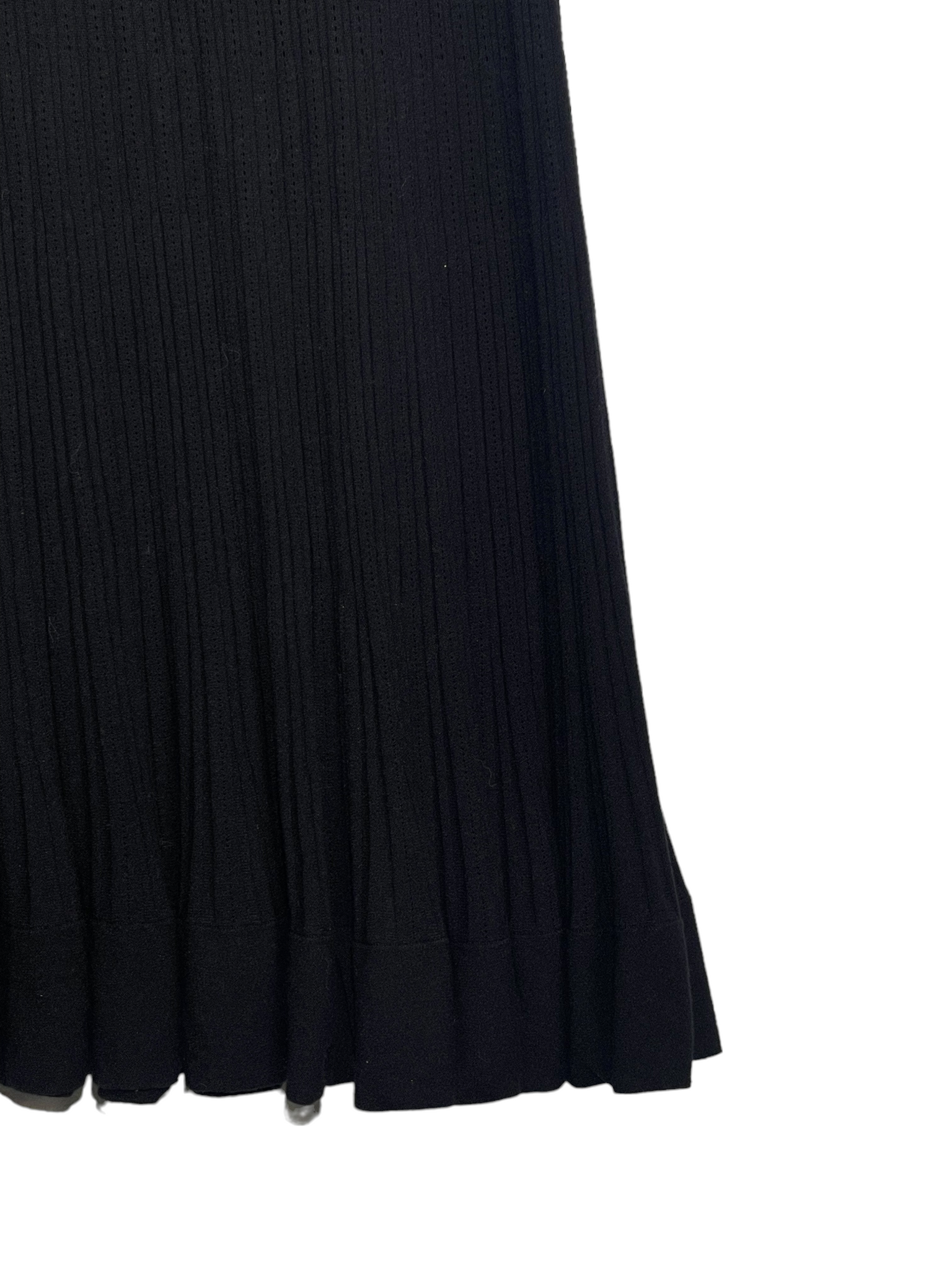 Ribbed Black Midi Skirt