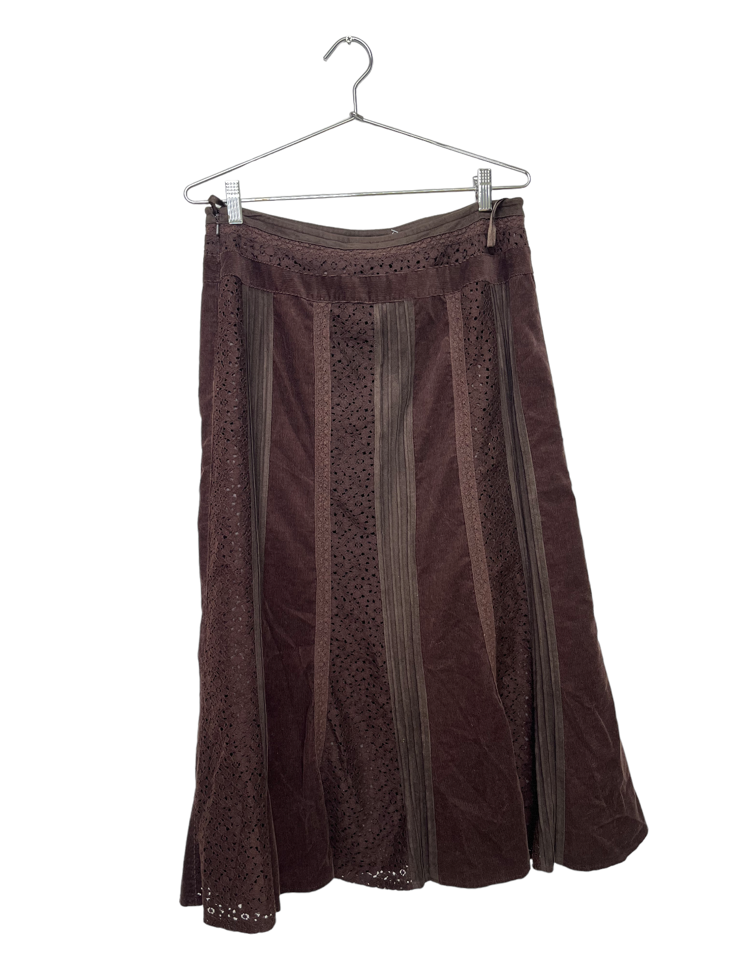 Corduroy & Lace Maxi Skirt
