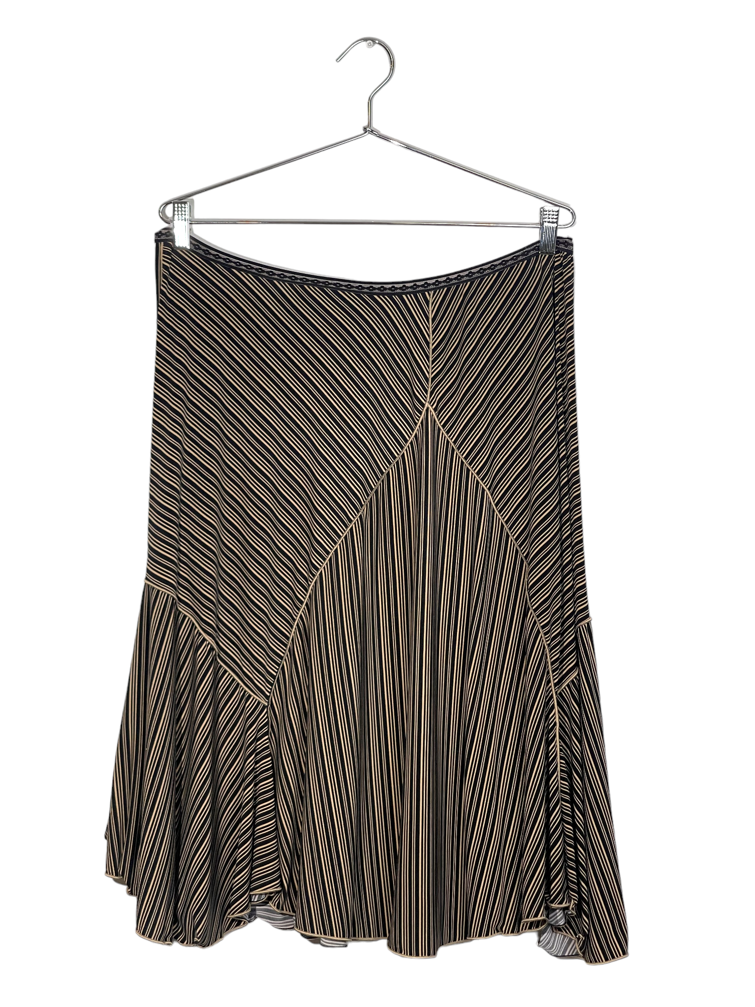 Vintage 90s Striped Exposed Hem Skirt