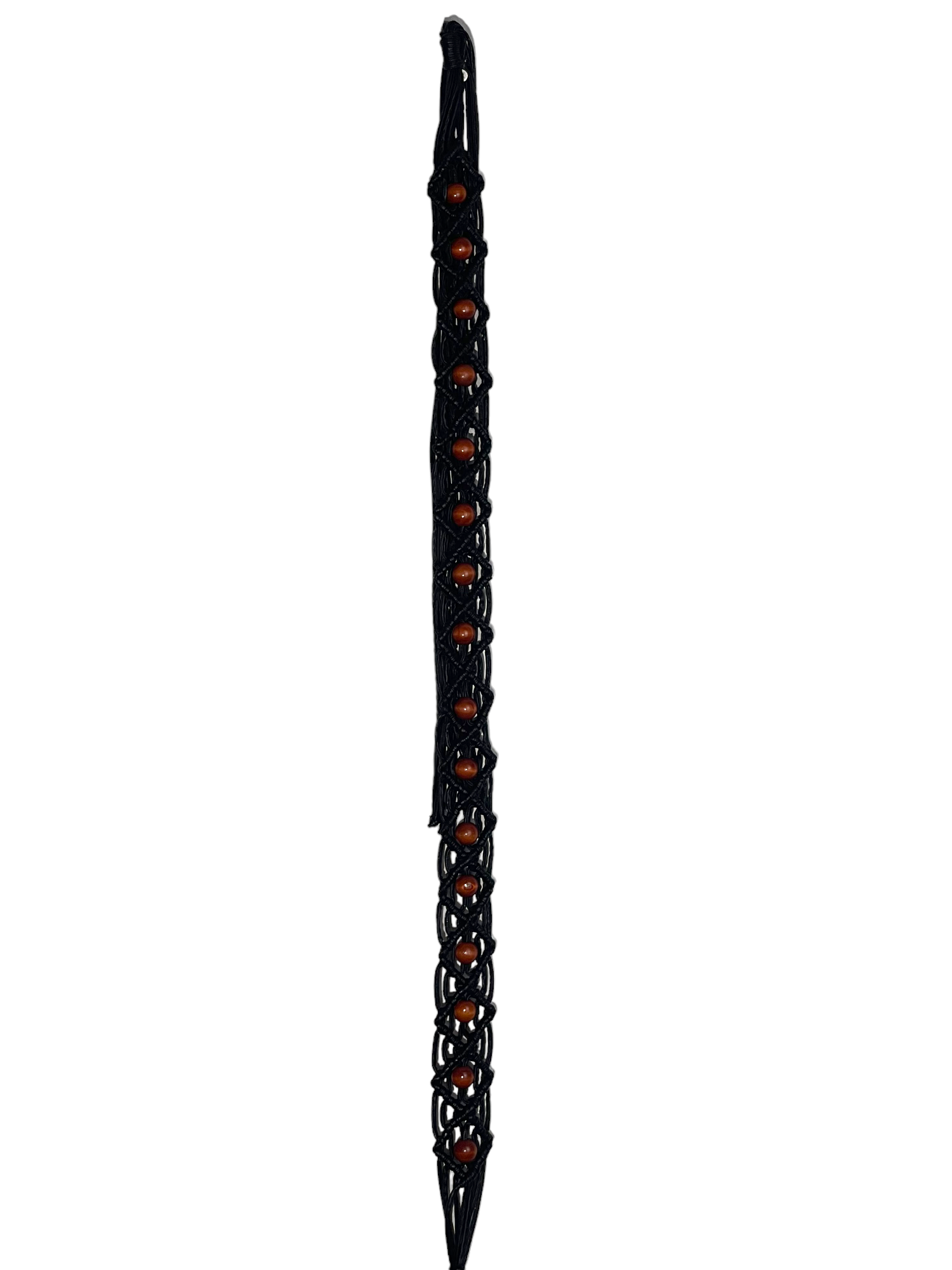 Beaded Leather Macrame Belt