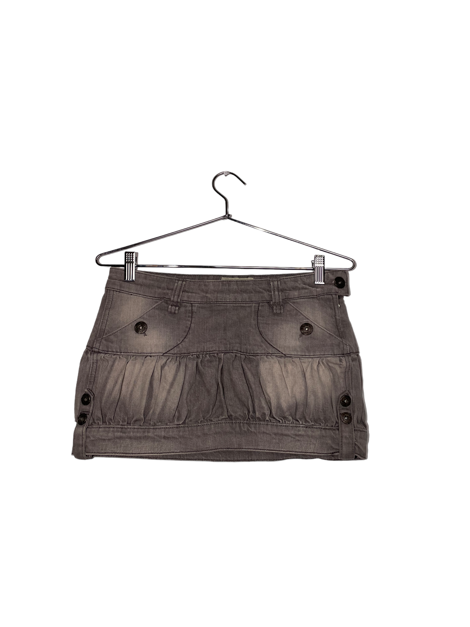 Low Waist Mini Grey Parachute Skirt