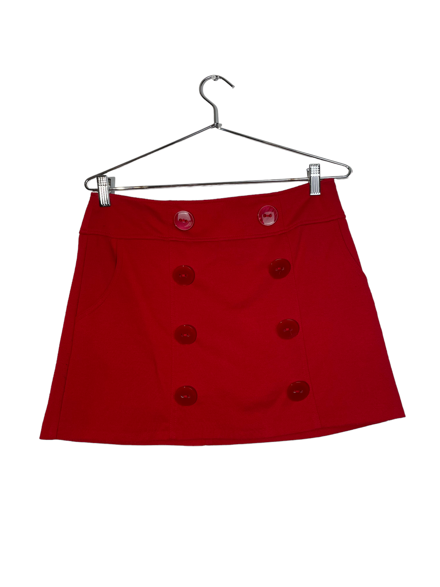 Red Wool Mini Skirt