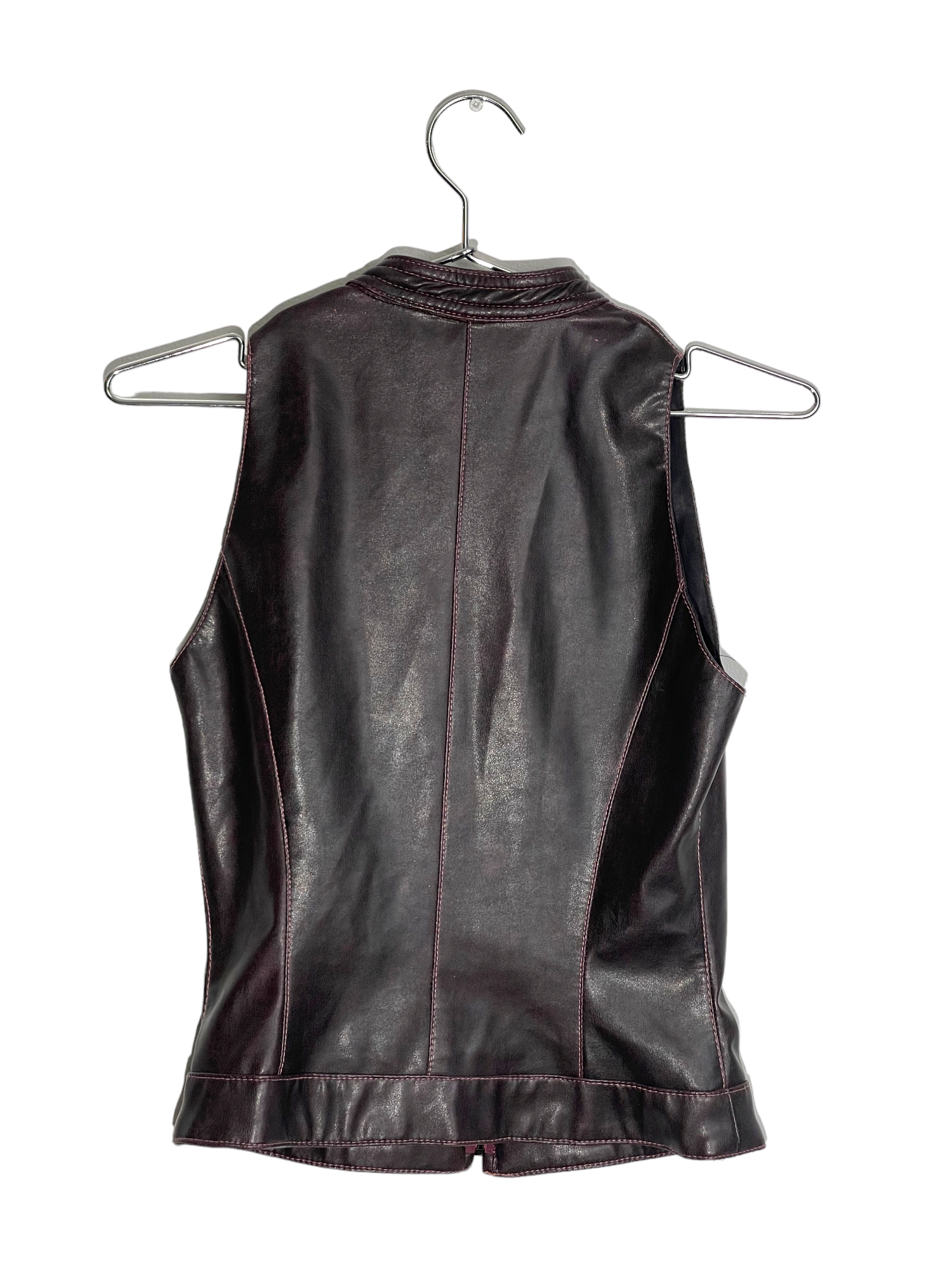Dark Purple Faux Leather Vest