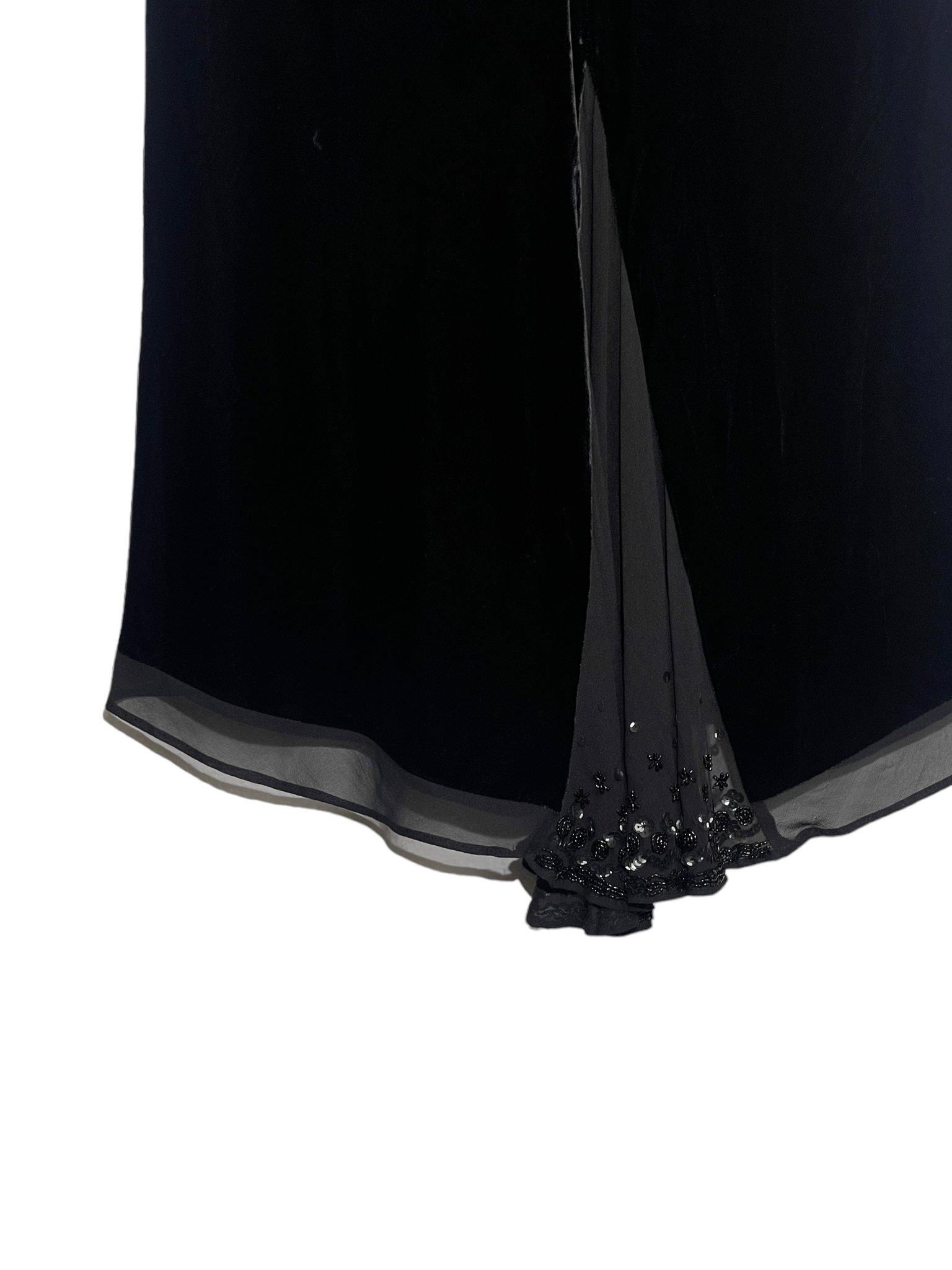 Black Velvet Midi Skirt