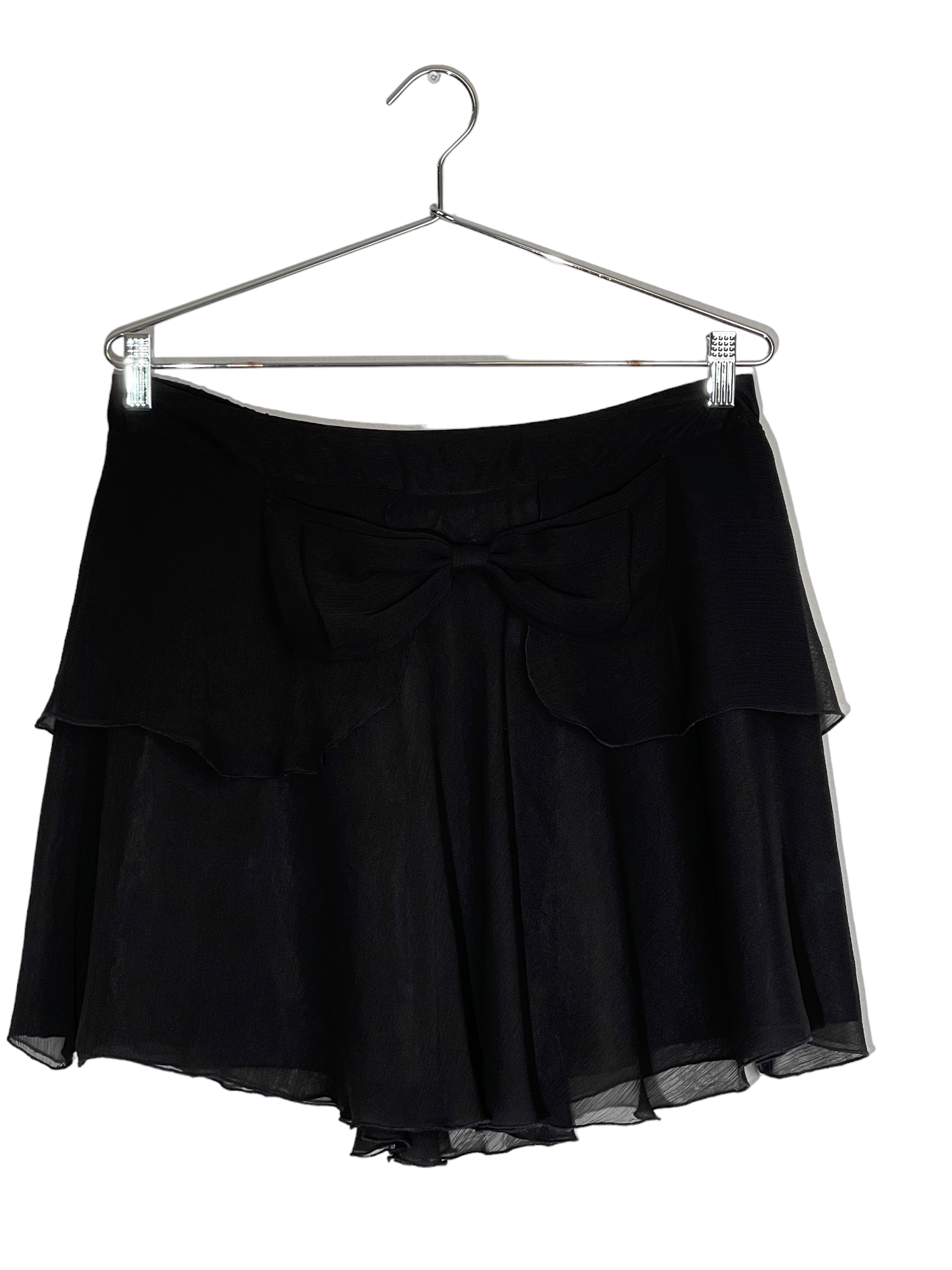 Silk Layer Skirt With Bow