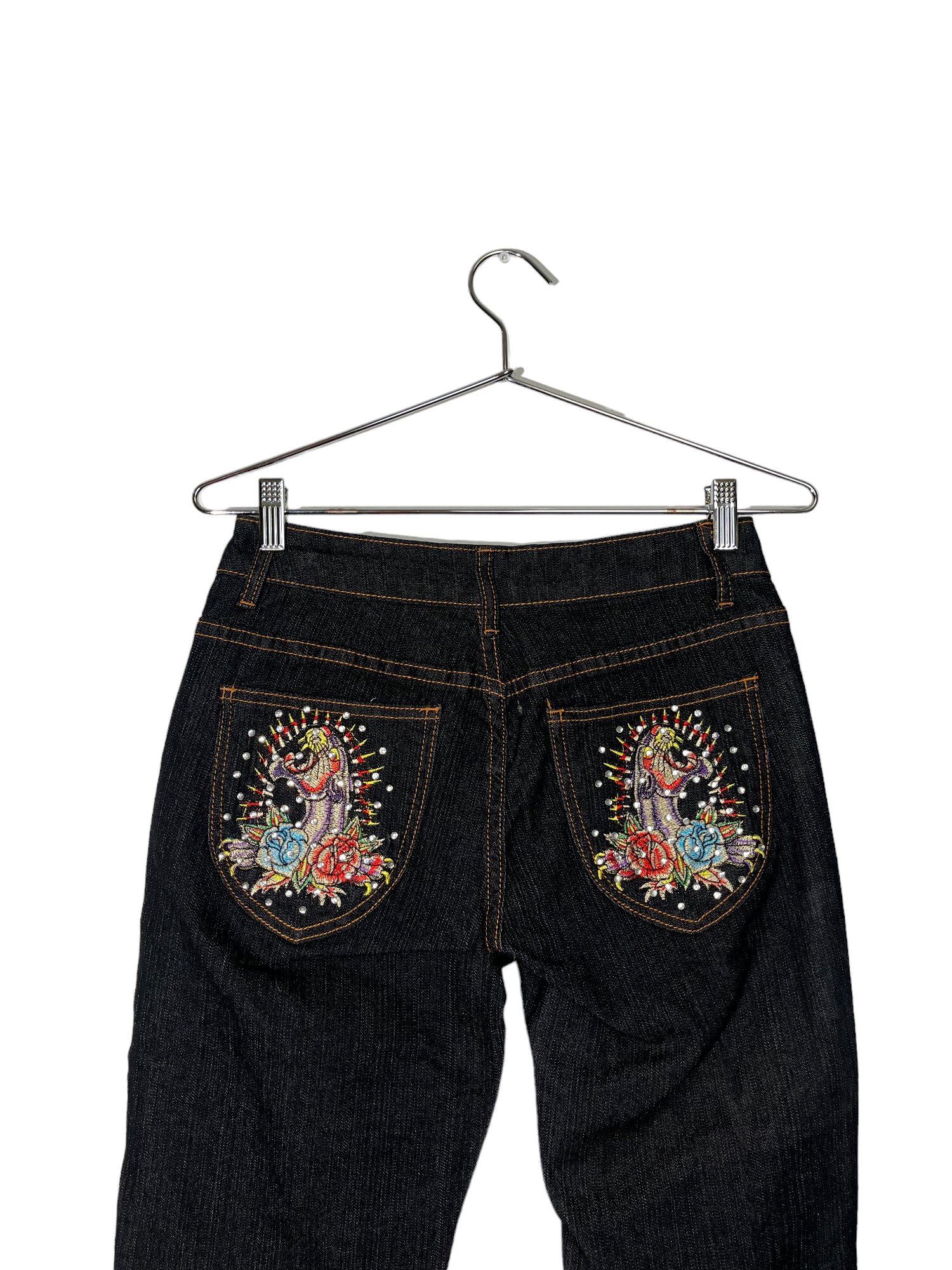 Denim Capris with Bedazzle & Embroidery