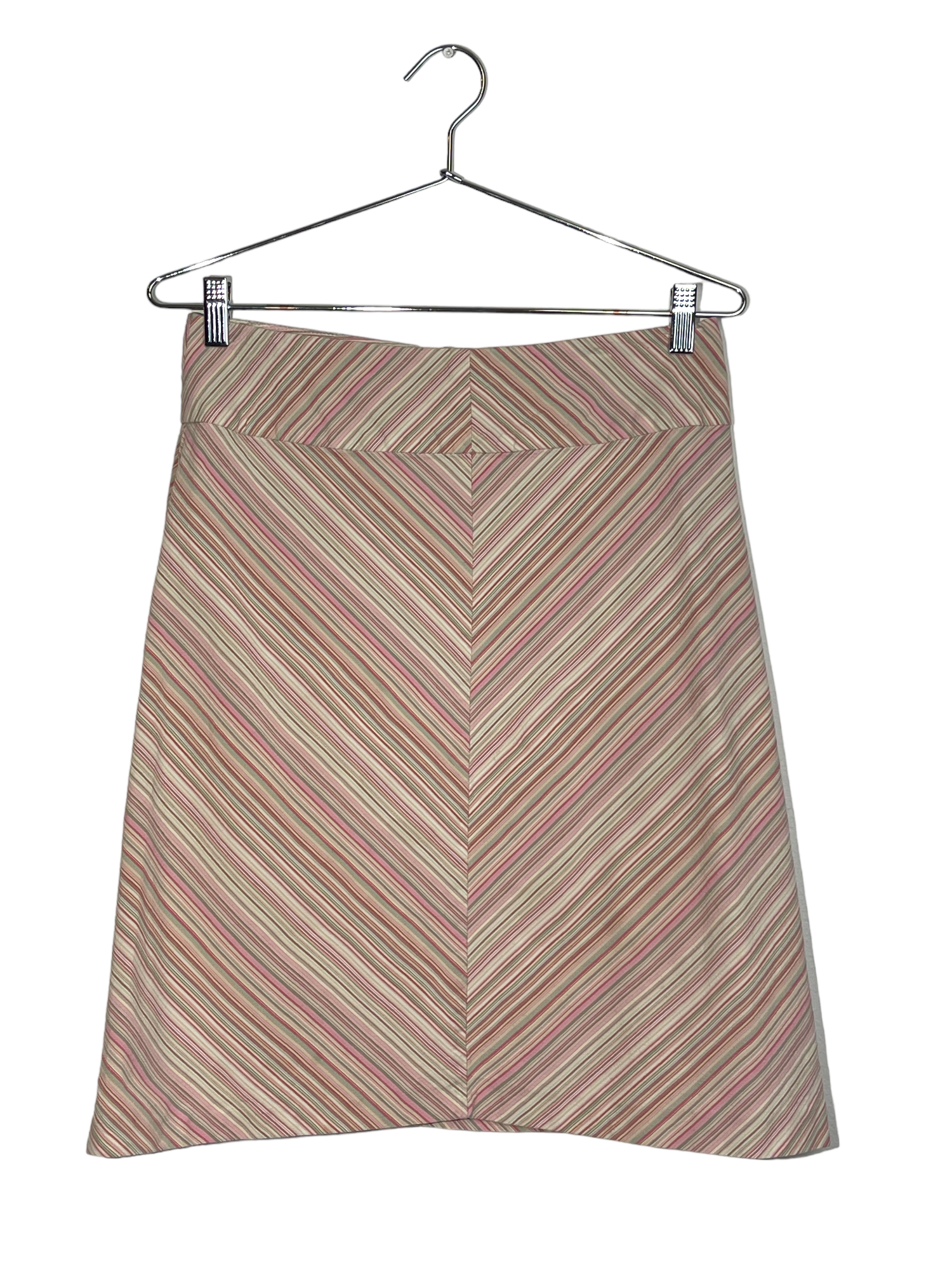 Striped V Midi Skirt