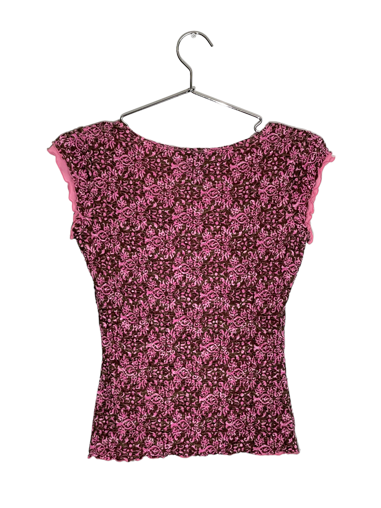 Brown & Pink Floral Pattern Top