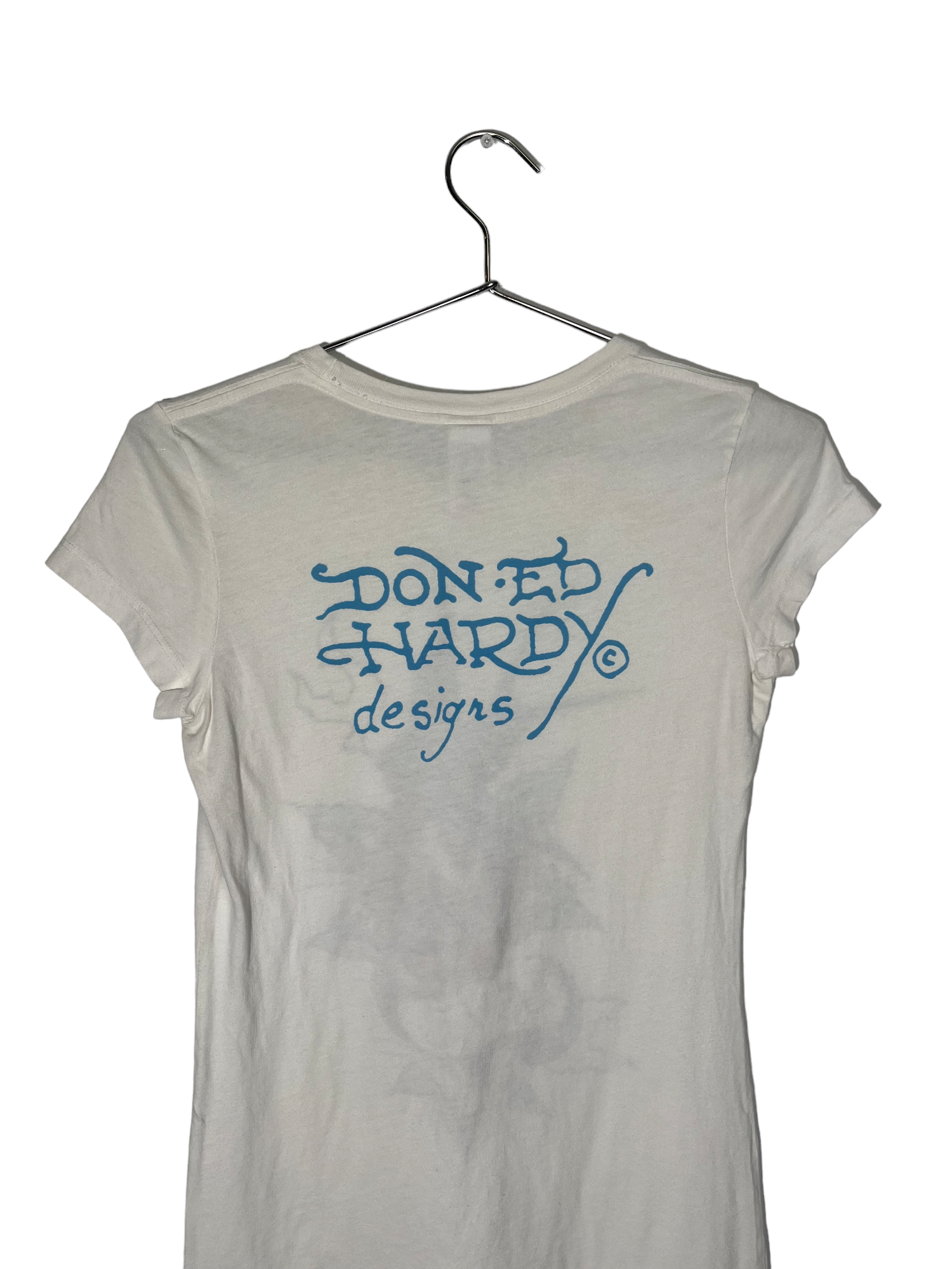 Rose/Bird Bedazzle White Ed Hardy T-shirt Dress
