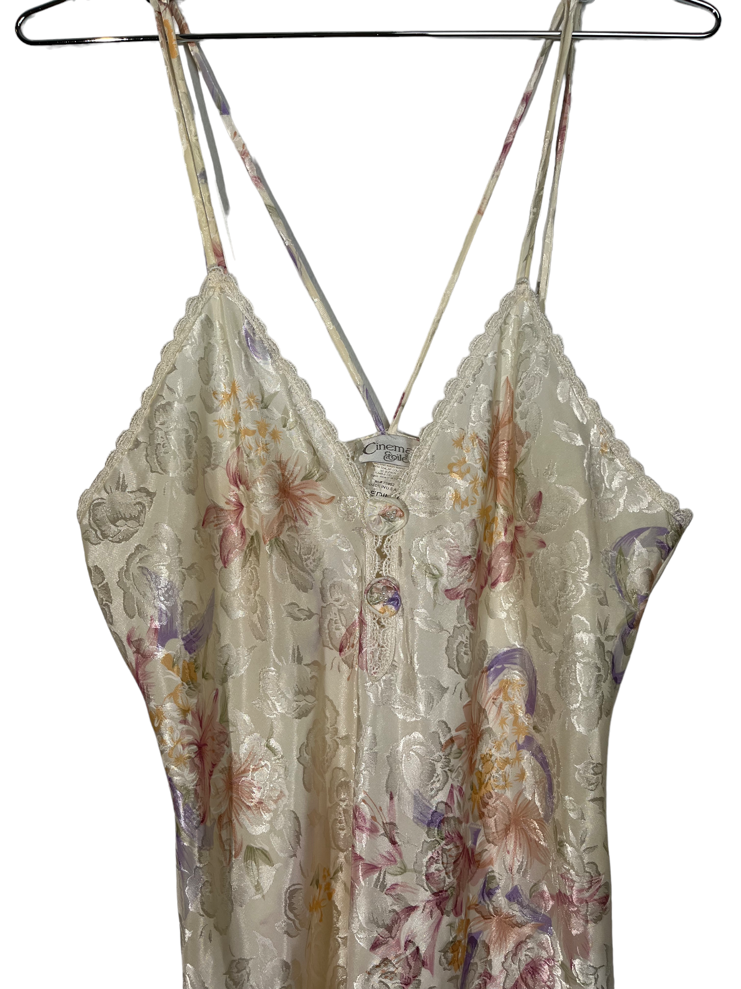 Cream Floral Lacy Slip Dress