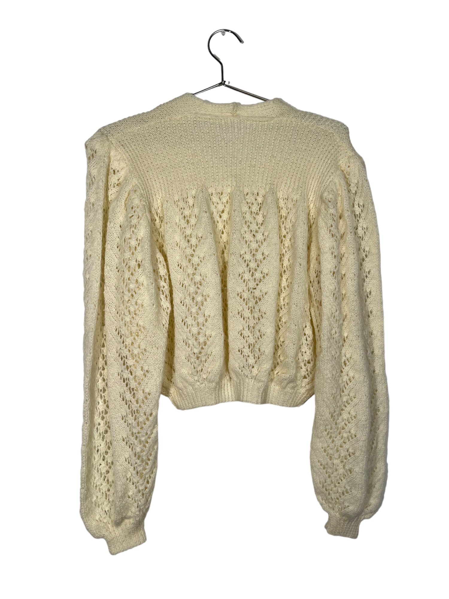 Cream Knitted Buttoned Sweater