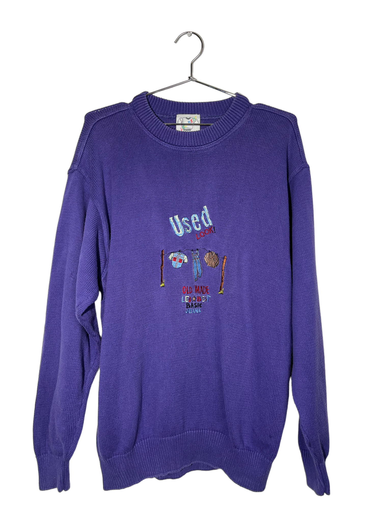 Leo Best Knitwear Purple Crewneck Sweater