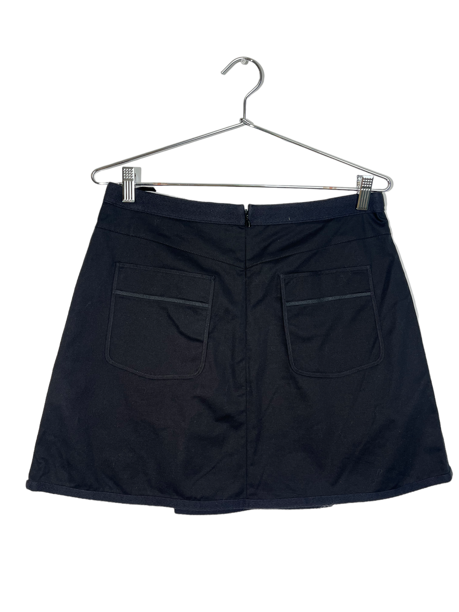 Black Slant Pocket Mini Skirt