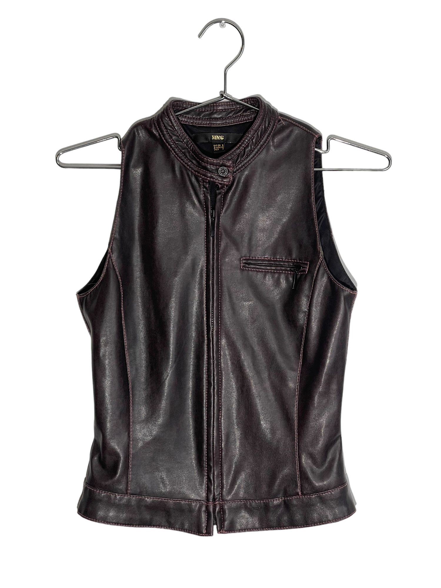 Dark Purple Faux Leather Vest