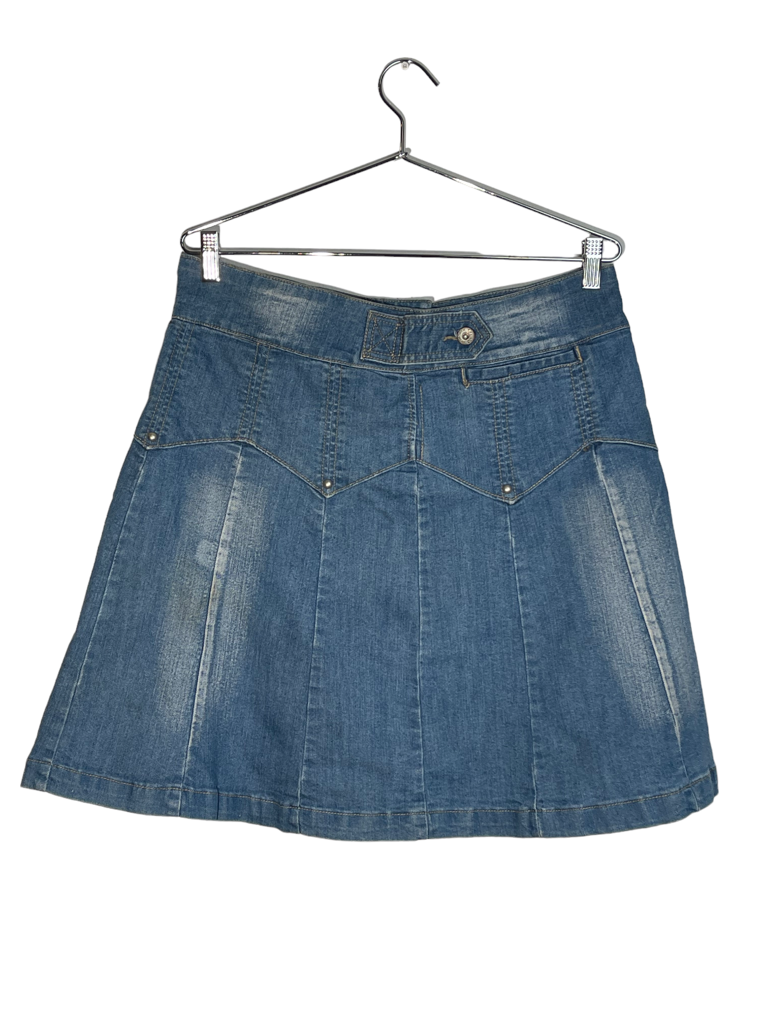 Flare Denim Midi Skirt