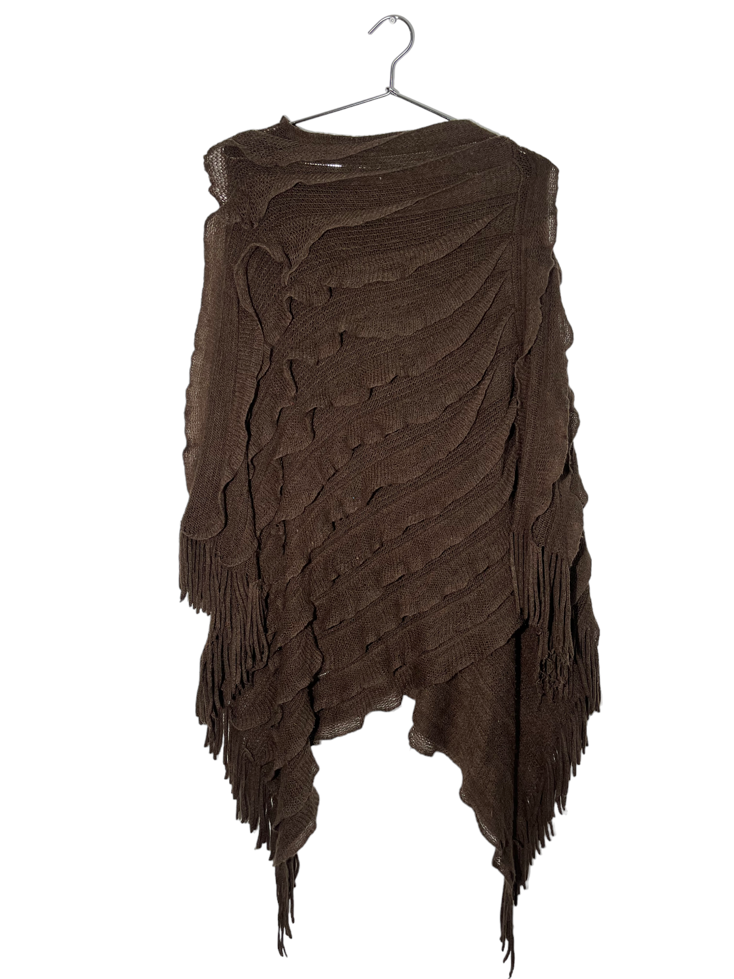 Brown Knitted Poncho