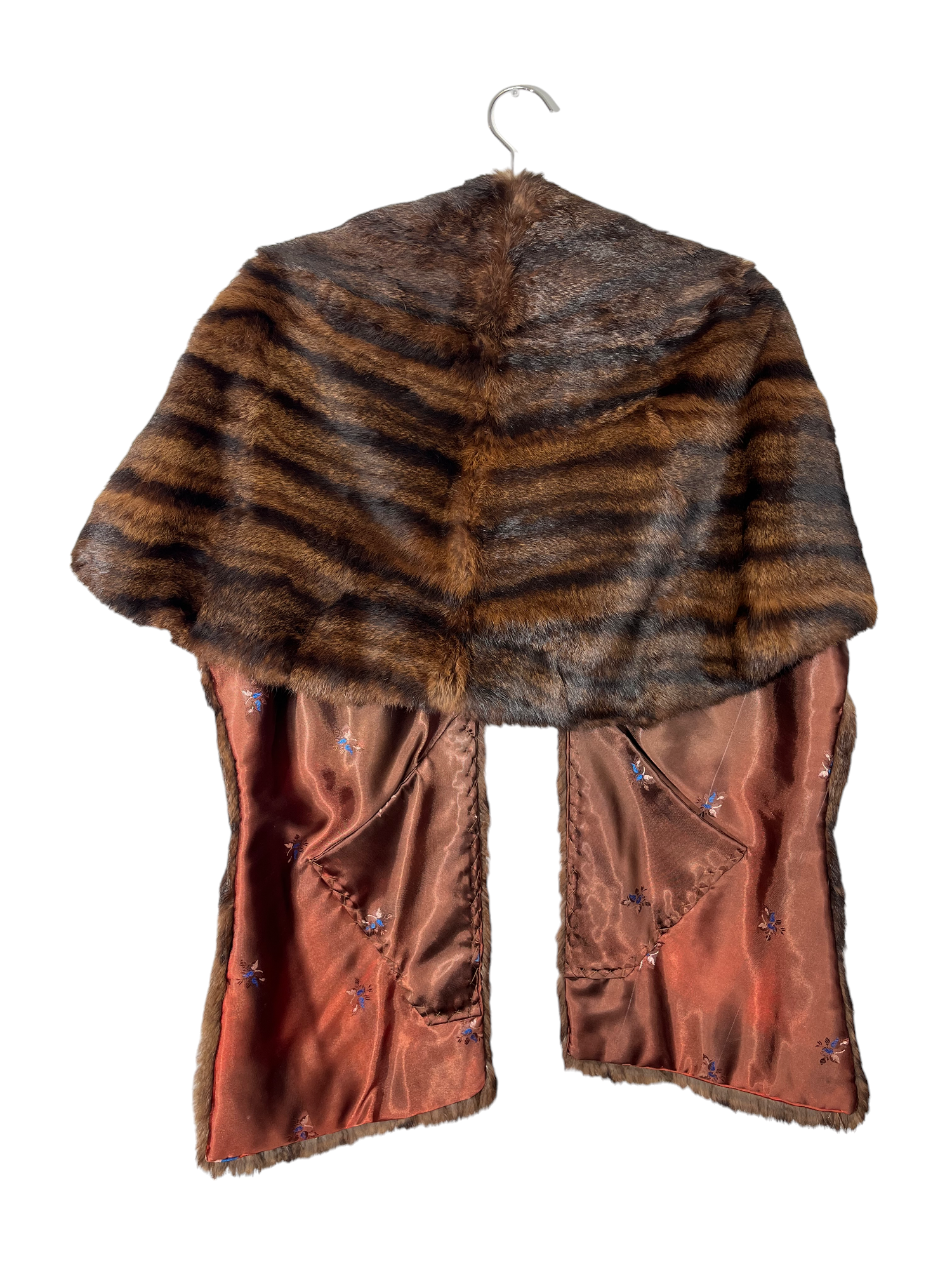 Vintage Brown Fur Shawl