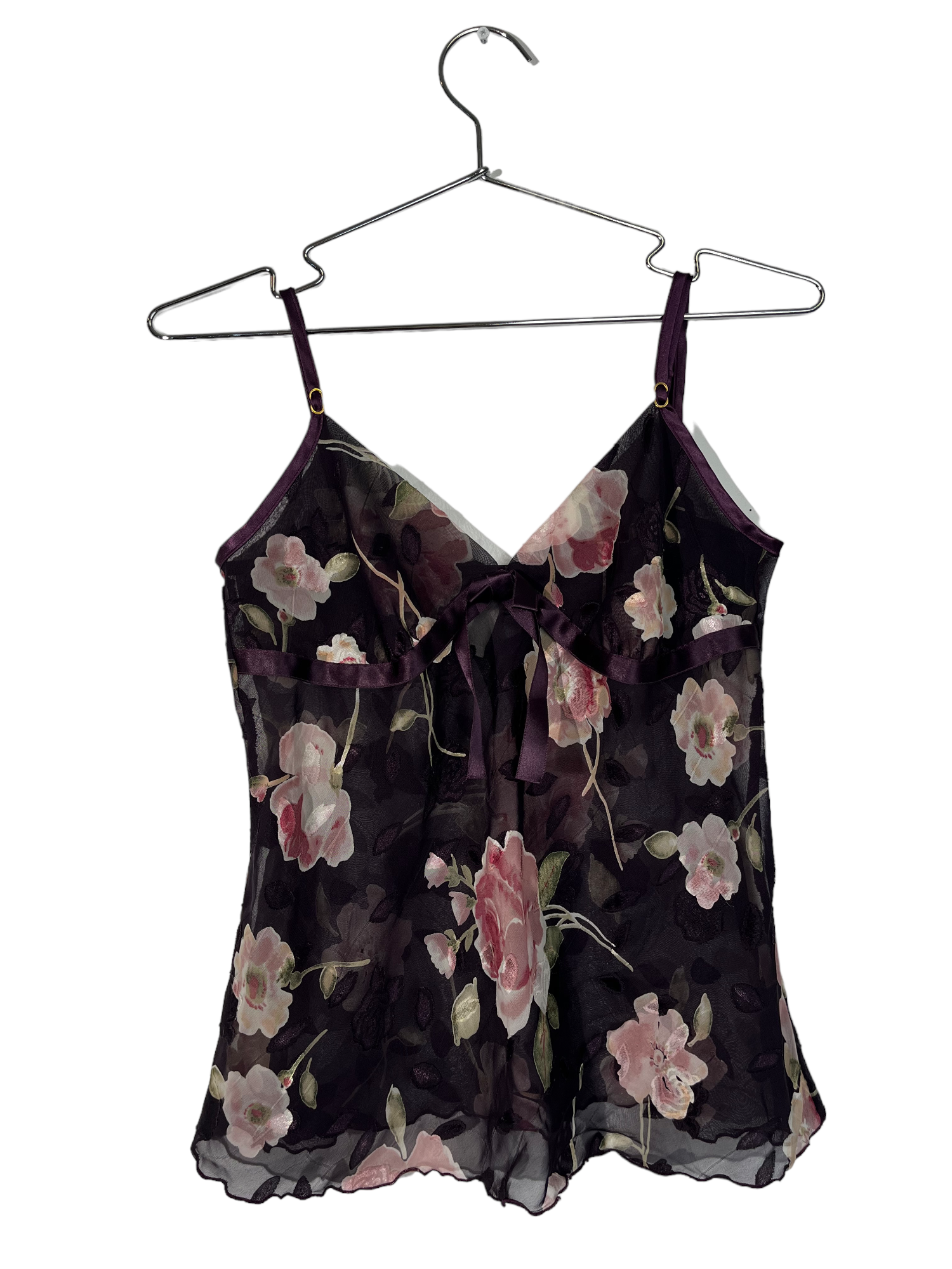 Purple Floral Sheer Tank