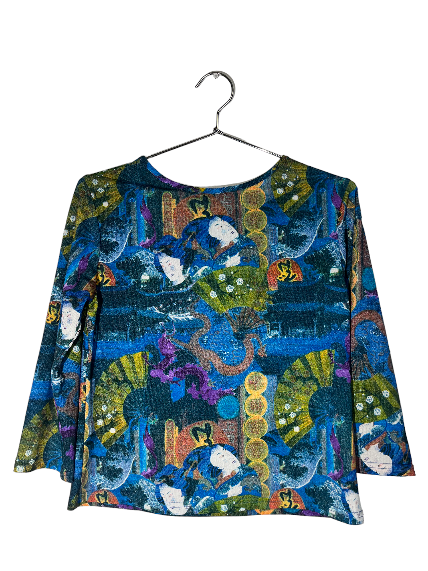 Blue Multi Patterned Quarter Sleeve Top