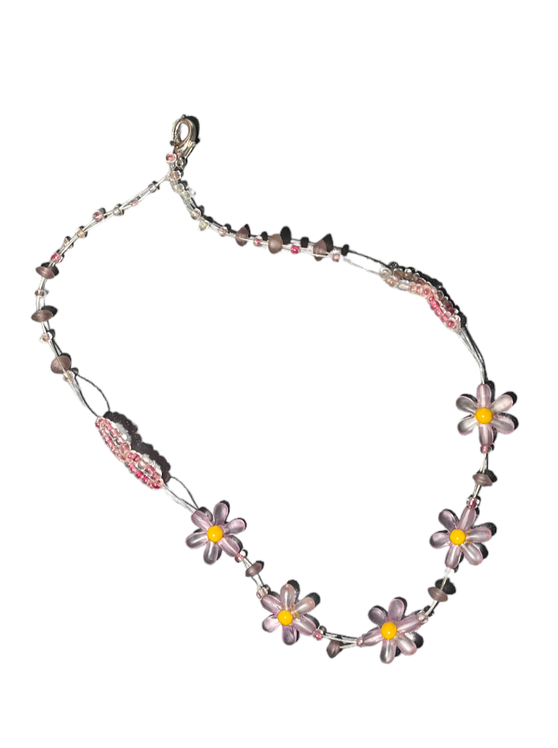 Pink Floral Necklace