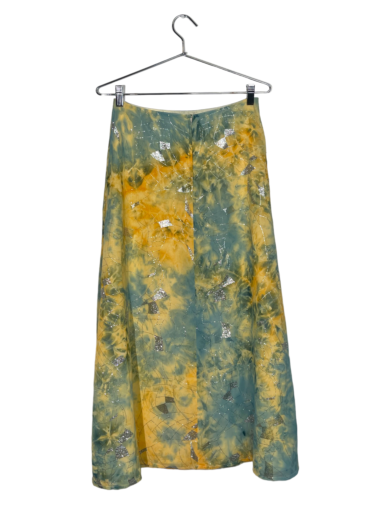 Glitter Detail Watercolor Maxi Skirt